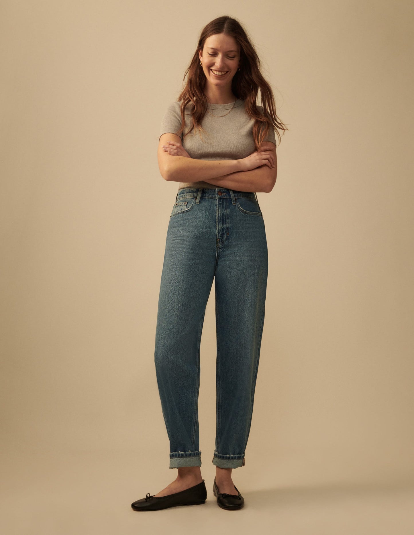 High Rise '90s Tapered Jeans-Mid Vintage