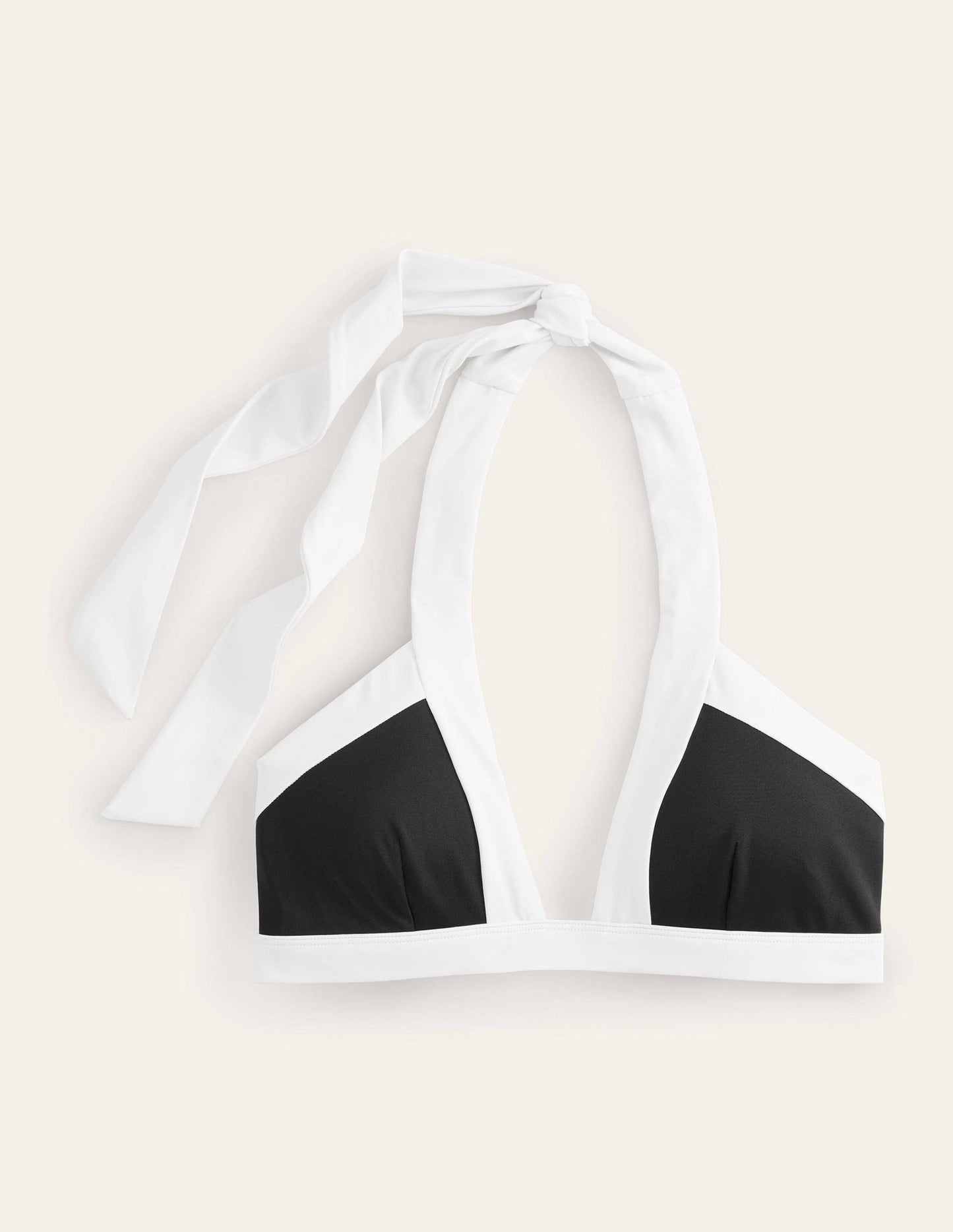 Ithaka Neckholder-Bikinioberteil-Schwarz Blockfarben