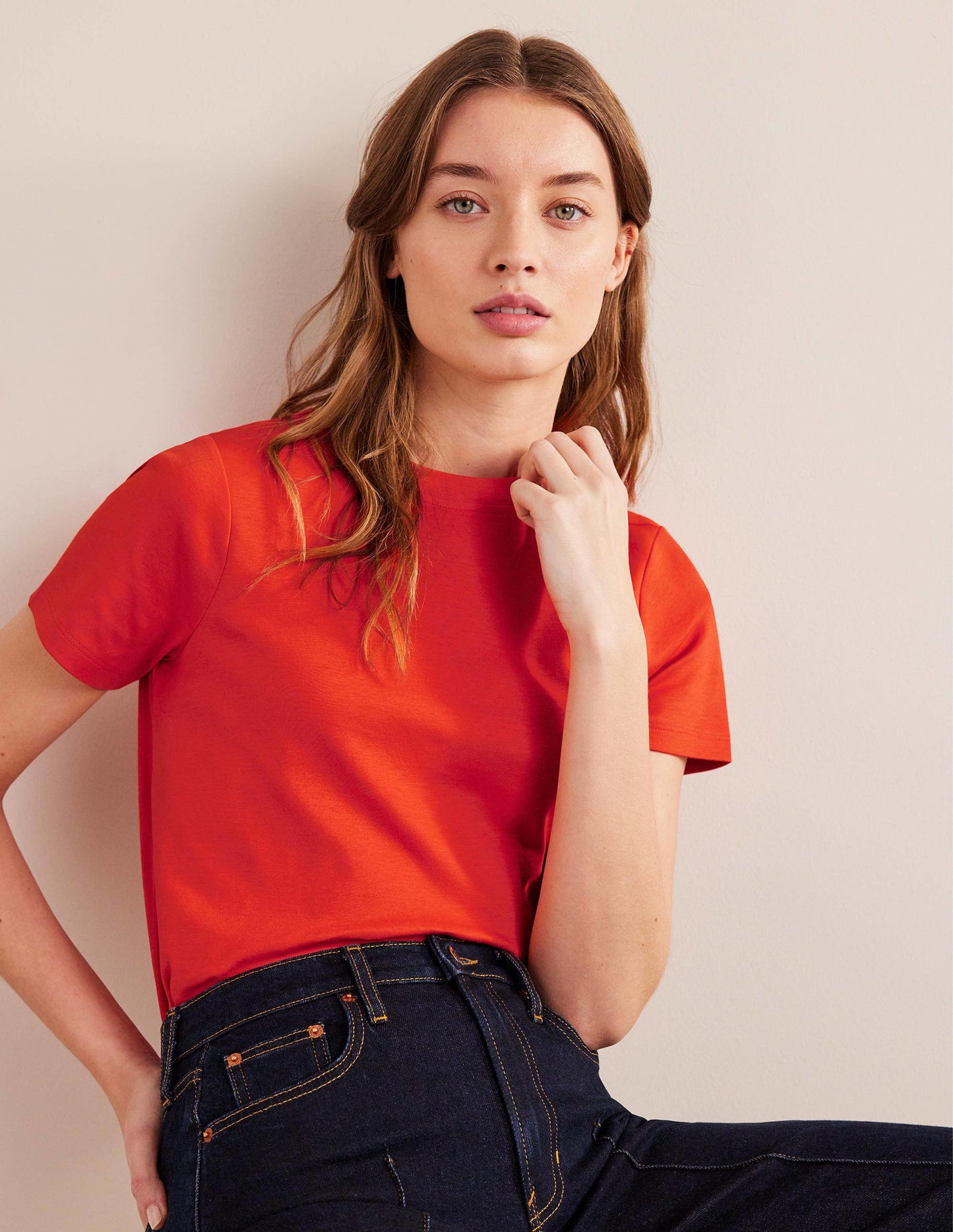Perfect Cotton T-Shirt-Strawberry Tart