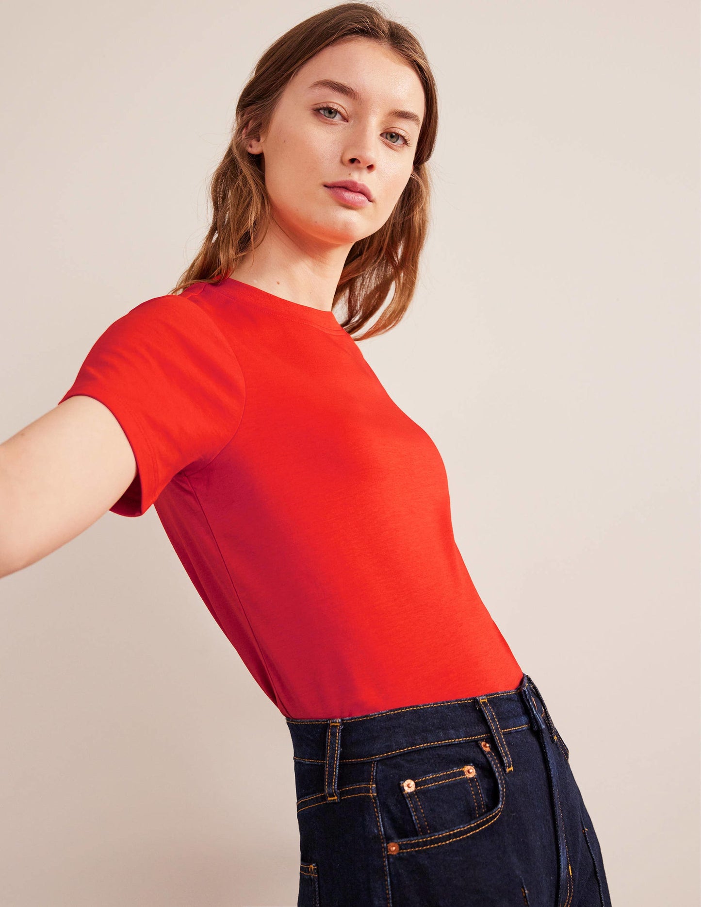 Perfect Cotton T-Shirt-Strawberry Tart
