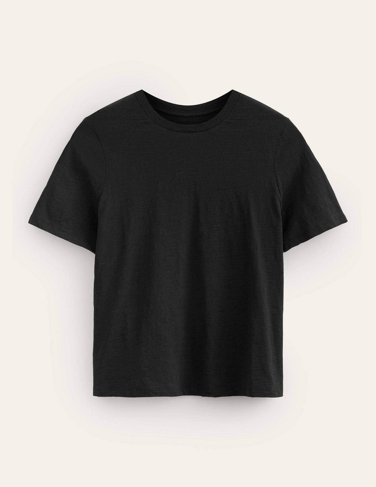 Cotton Crew Neck T-Shirt-Black