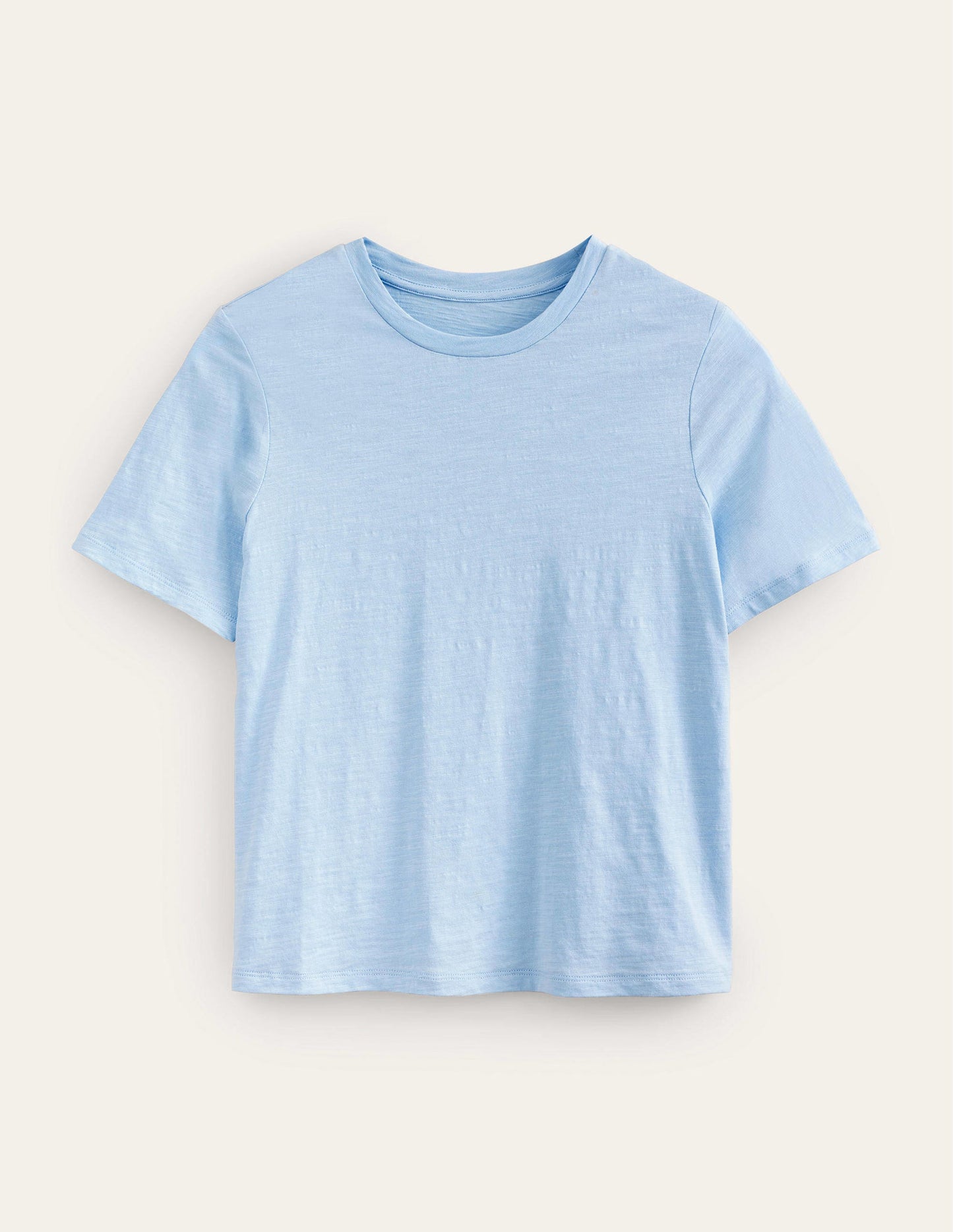 Cotton Crew Neck T-Shirt-Chambray Blue
