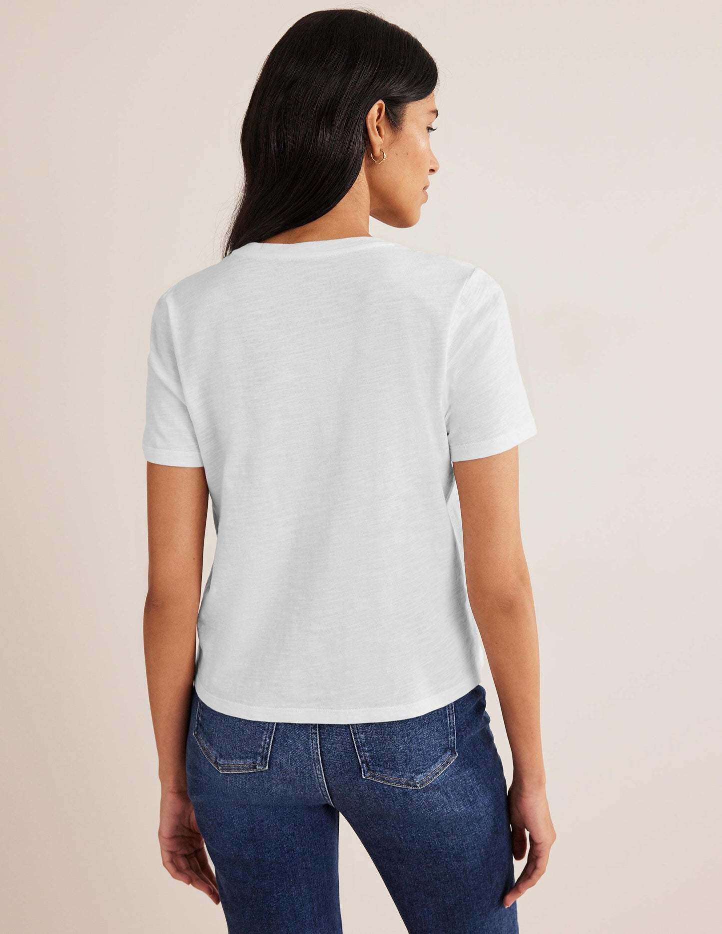 Cotton Crew Neck T-Shirt-White