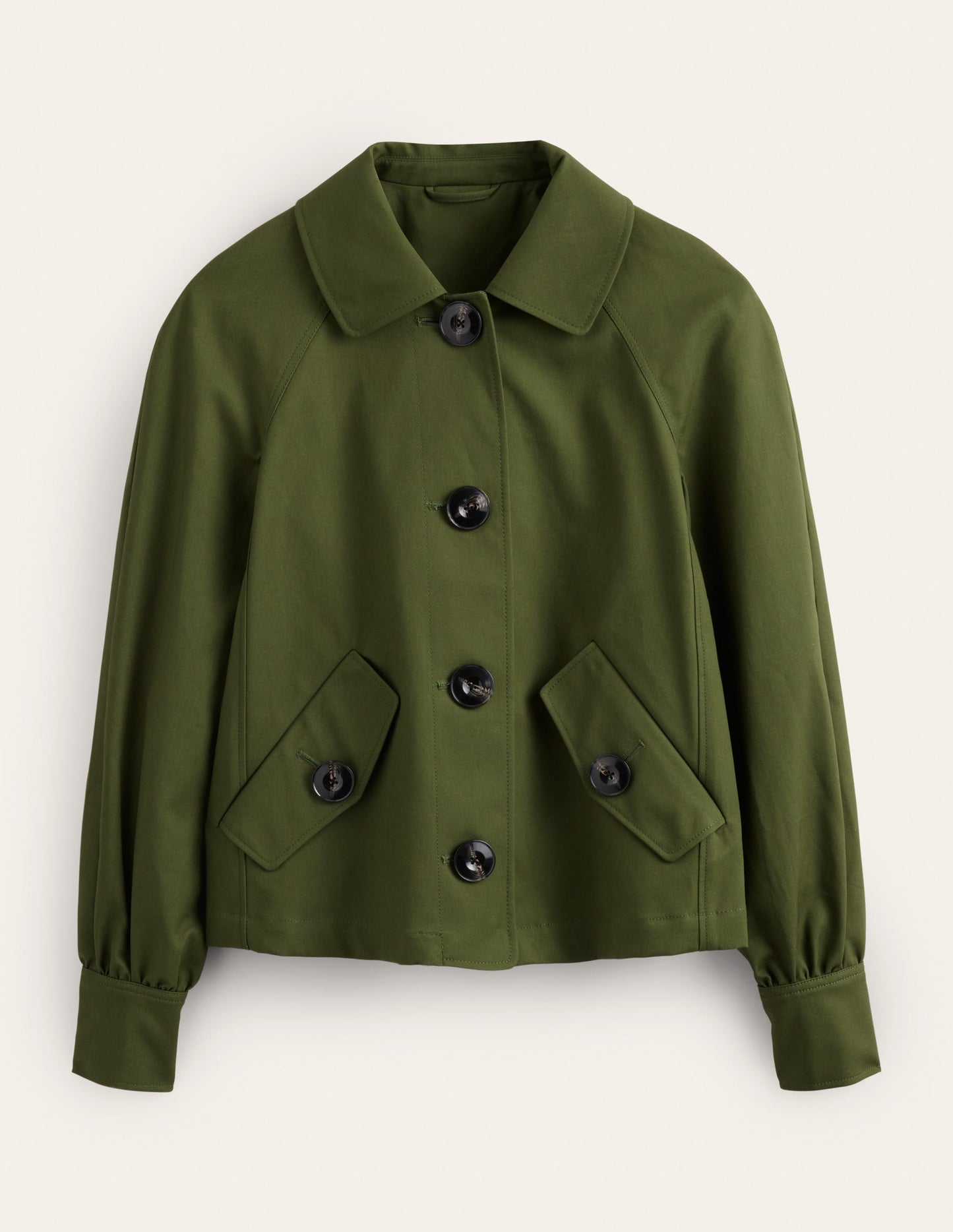 Trenchjacke aus Baumwolle-Eibengrün