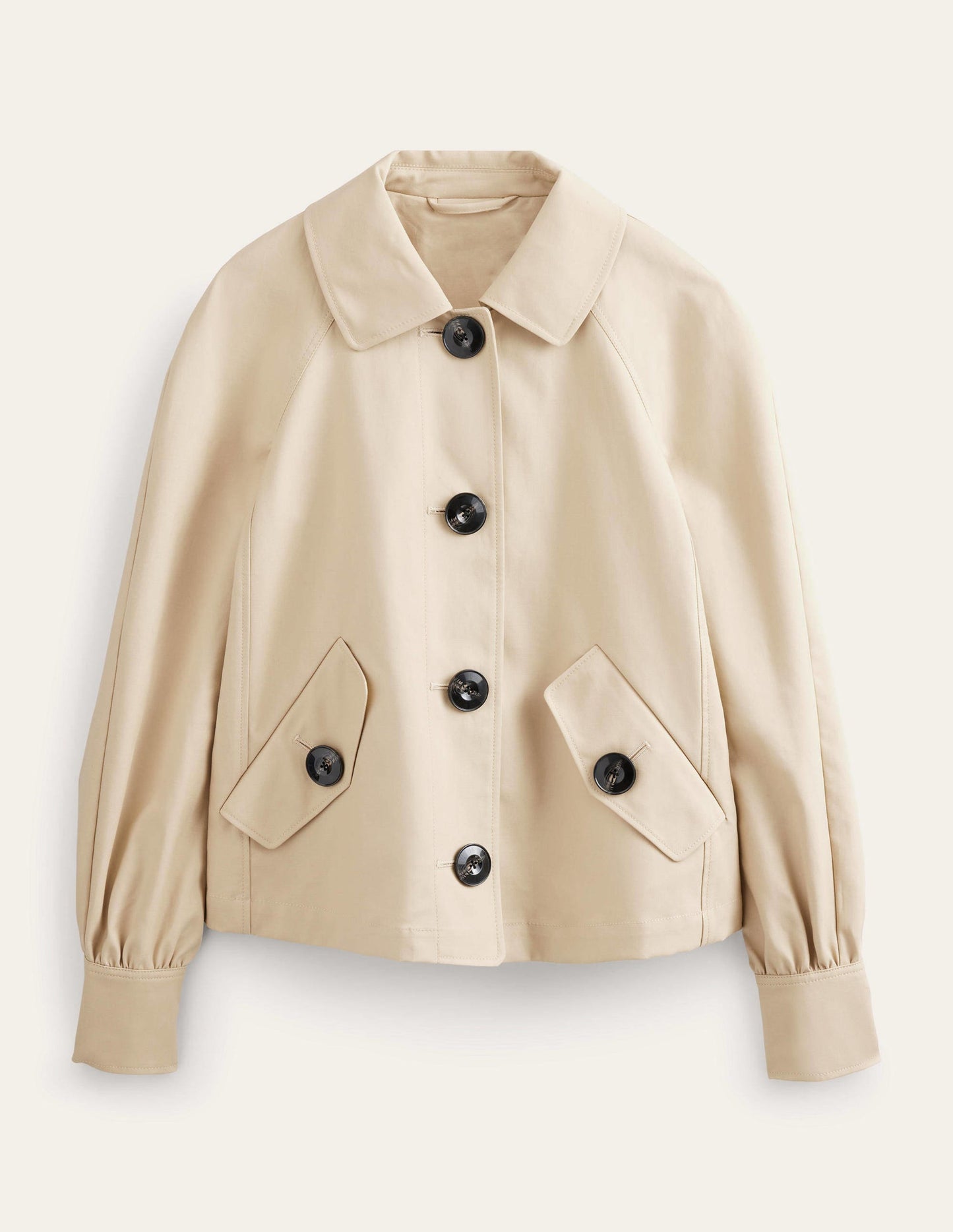 Trenchjacke aus Baumwolle-Steingrau