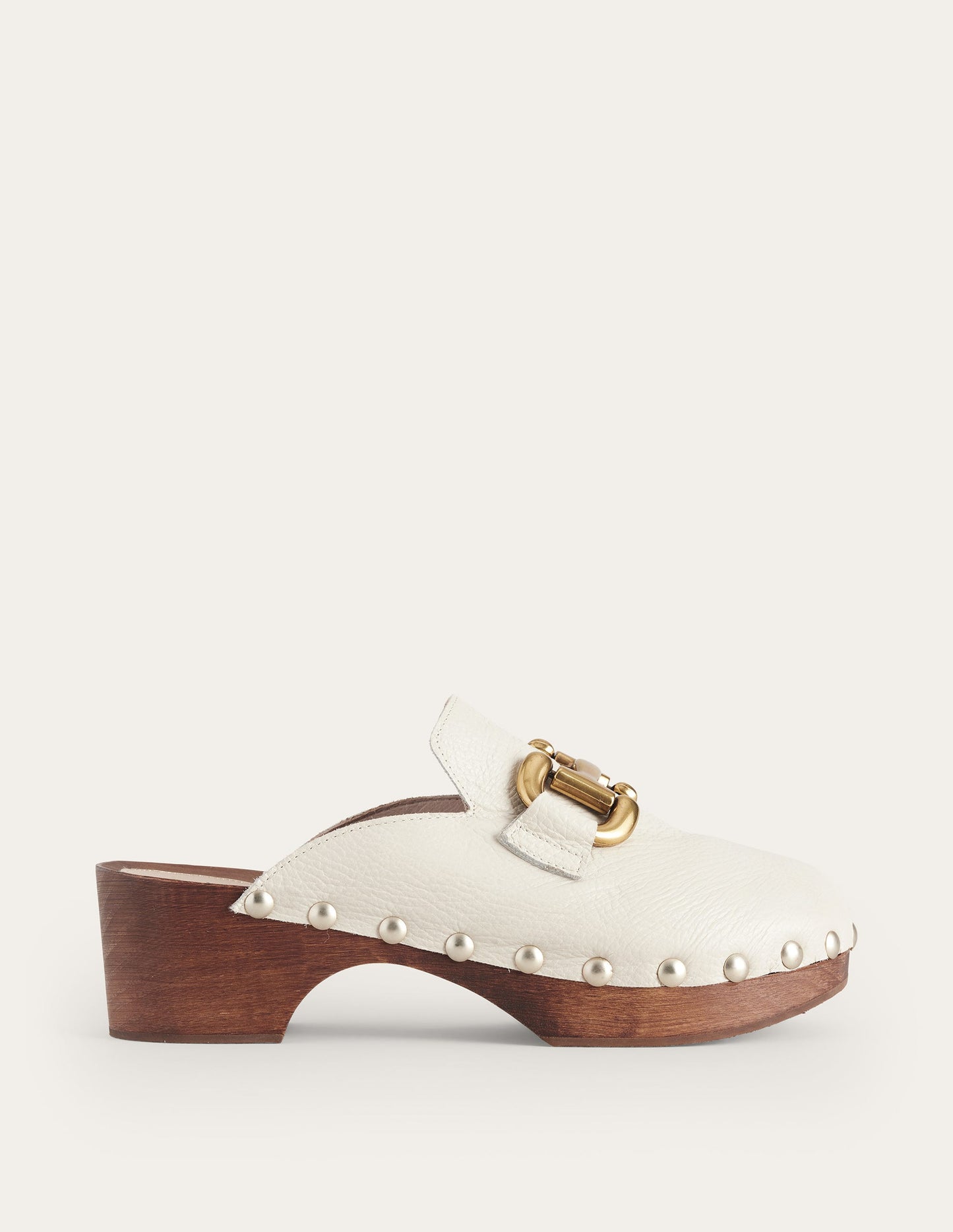 Iris Absatz-Clogs mit Trensendetail-Ecru