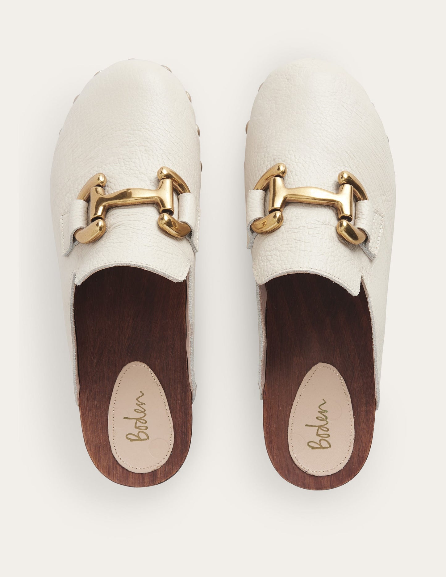 Iris Absatz-Clogs mit Trensendetail-Ecru