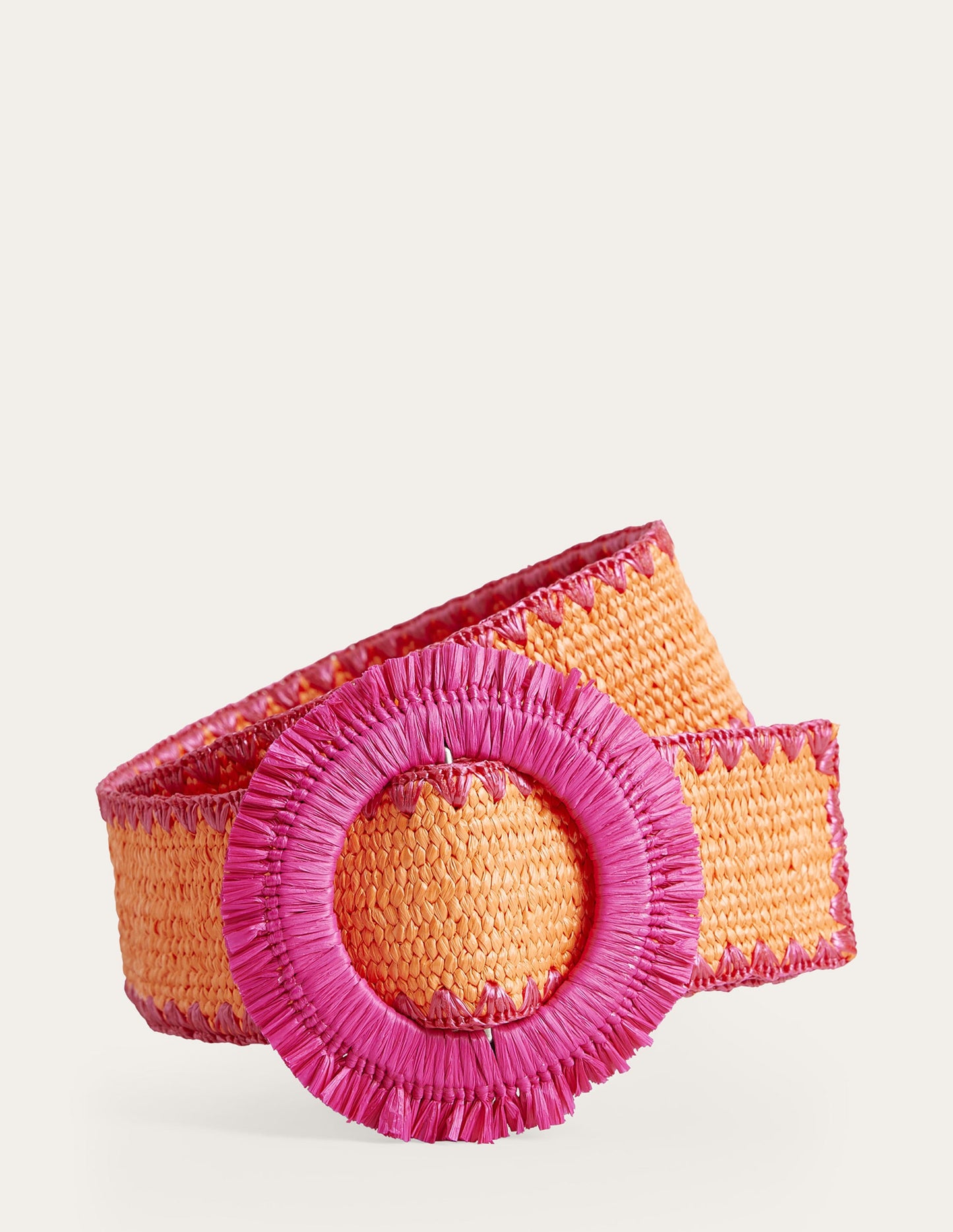 Raffia Belt-Orange