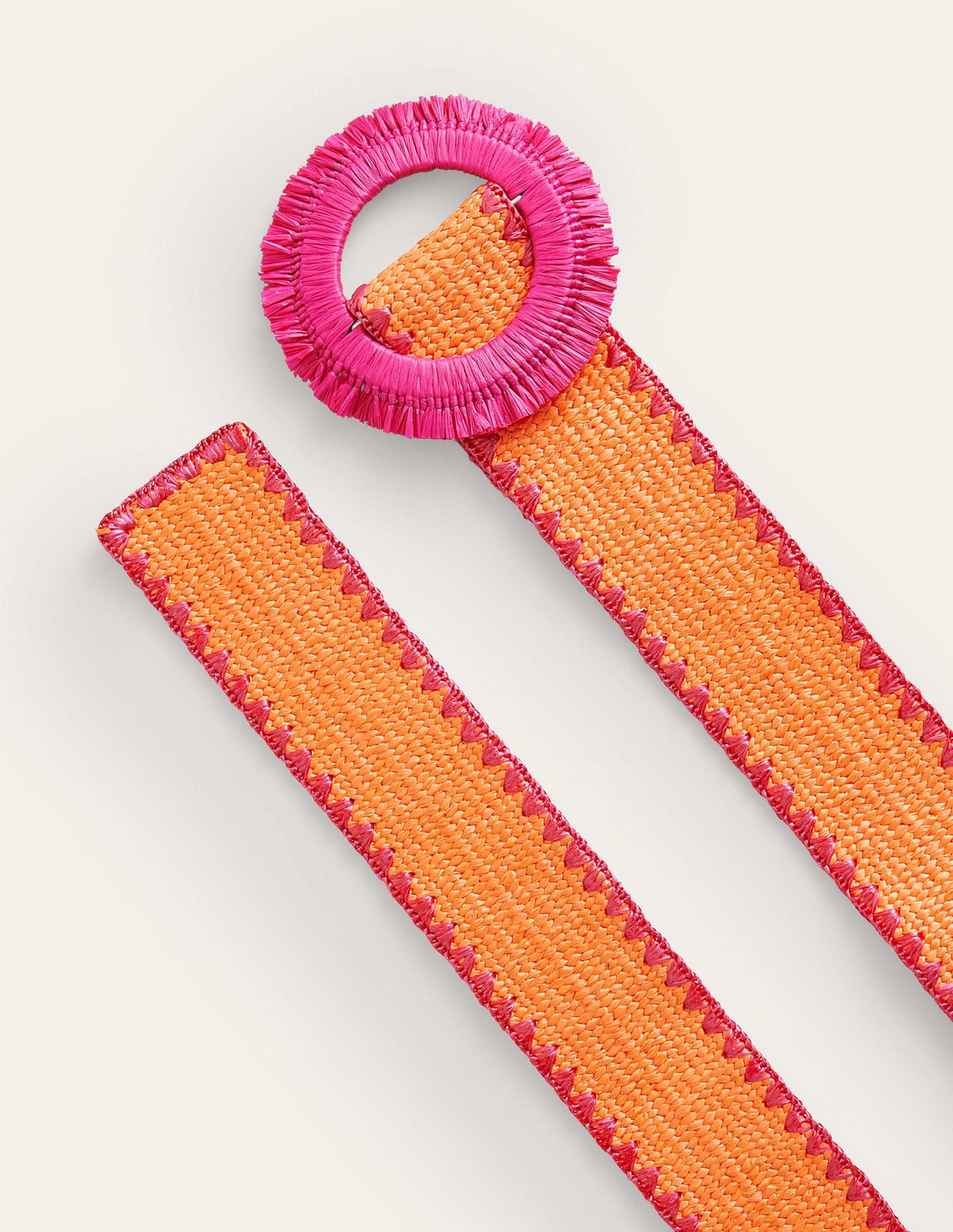 Raffia Belt-Orange