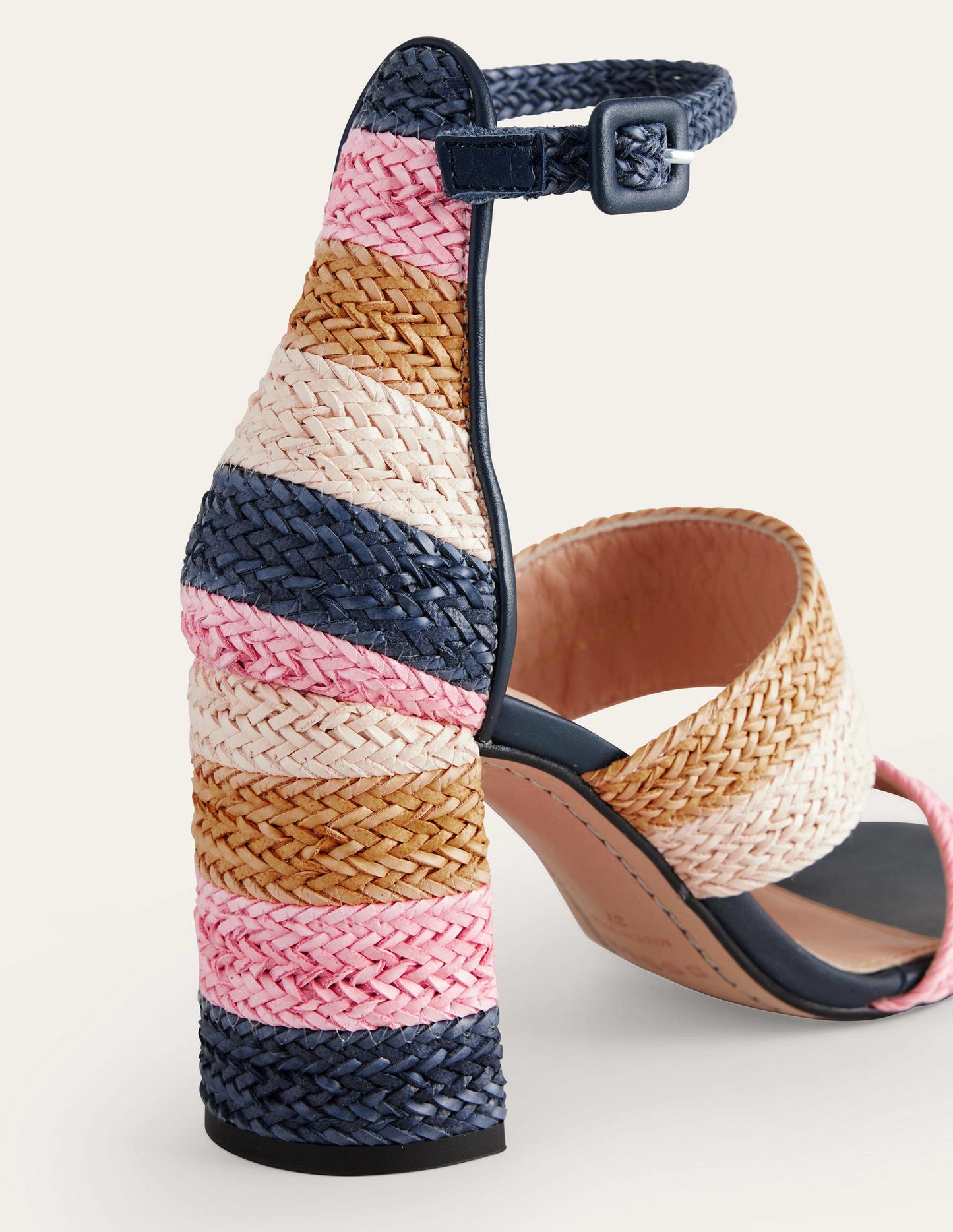 Absatzsandalen mit Webstreifen-Bunt
