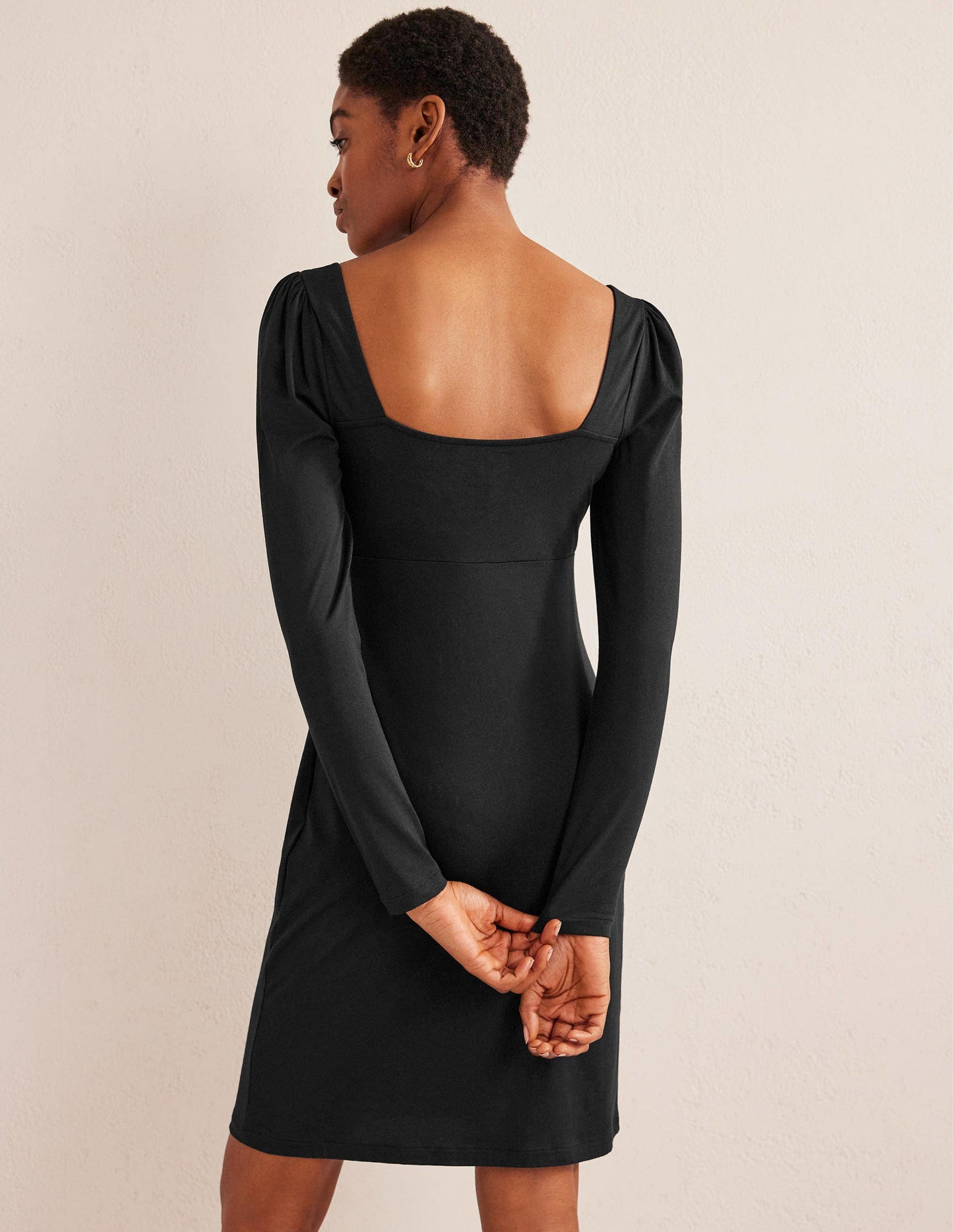 Sweetheart Jersey Mini Dress-Black