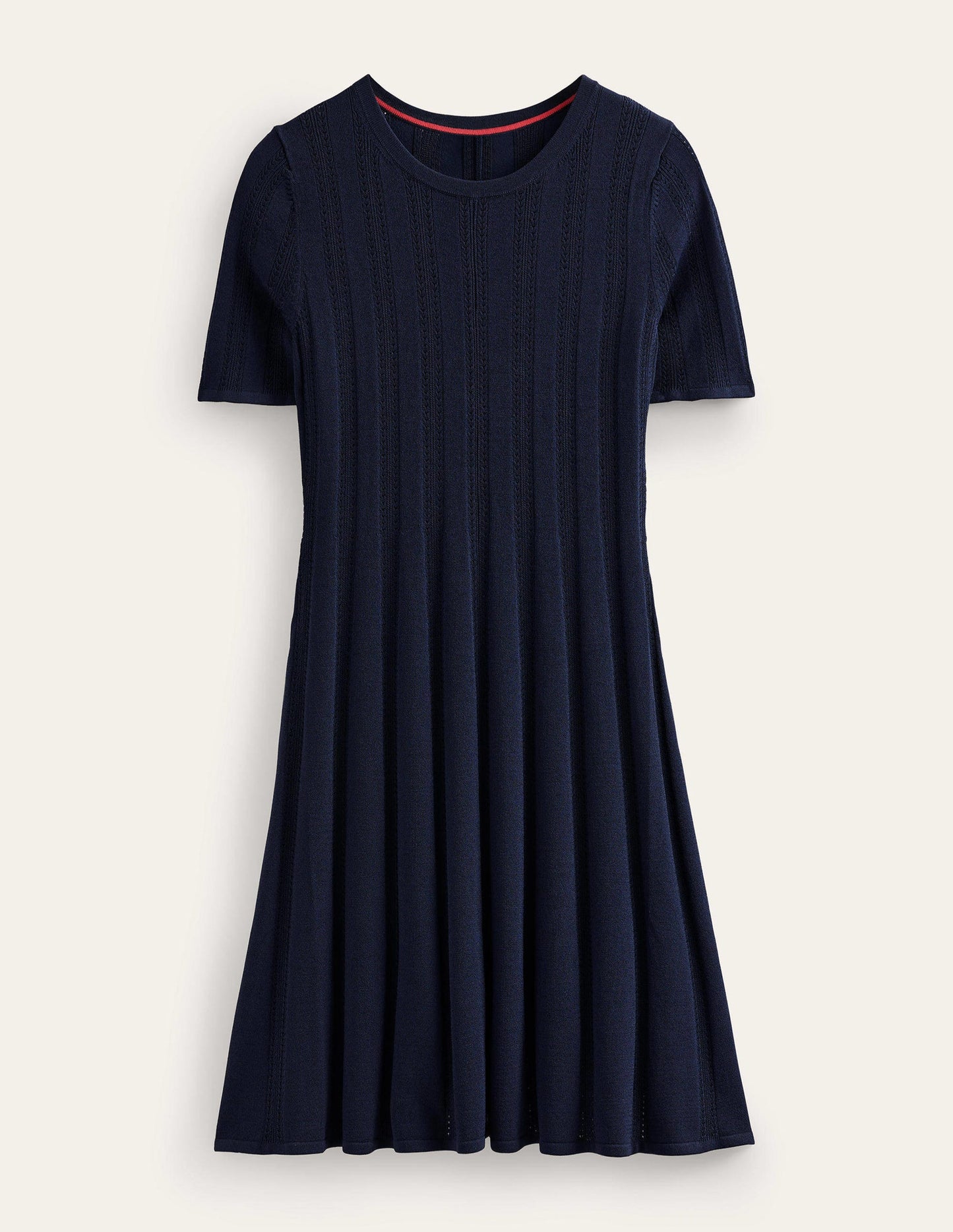 Ausgestelltes Minikleid mit Ziernähten-Marineblau