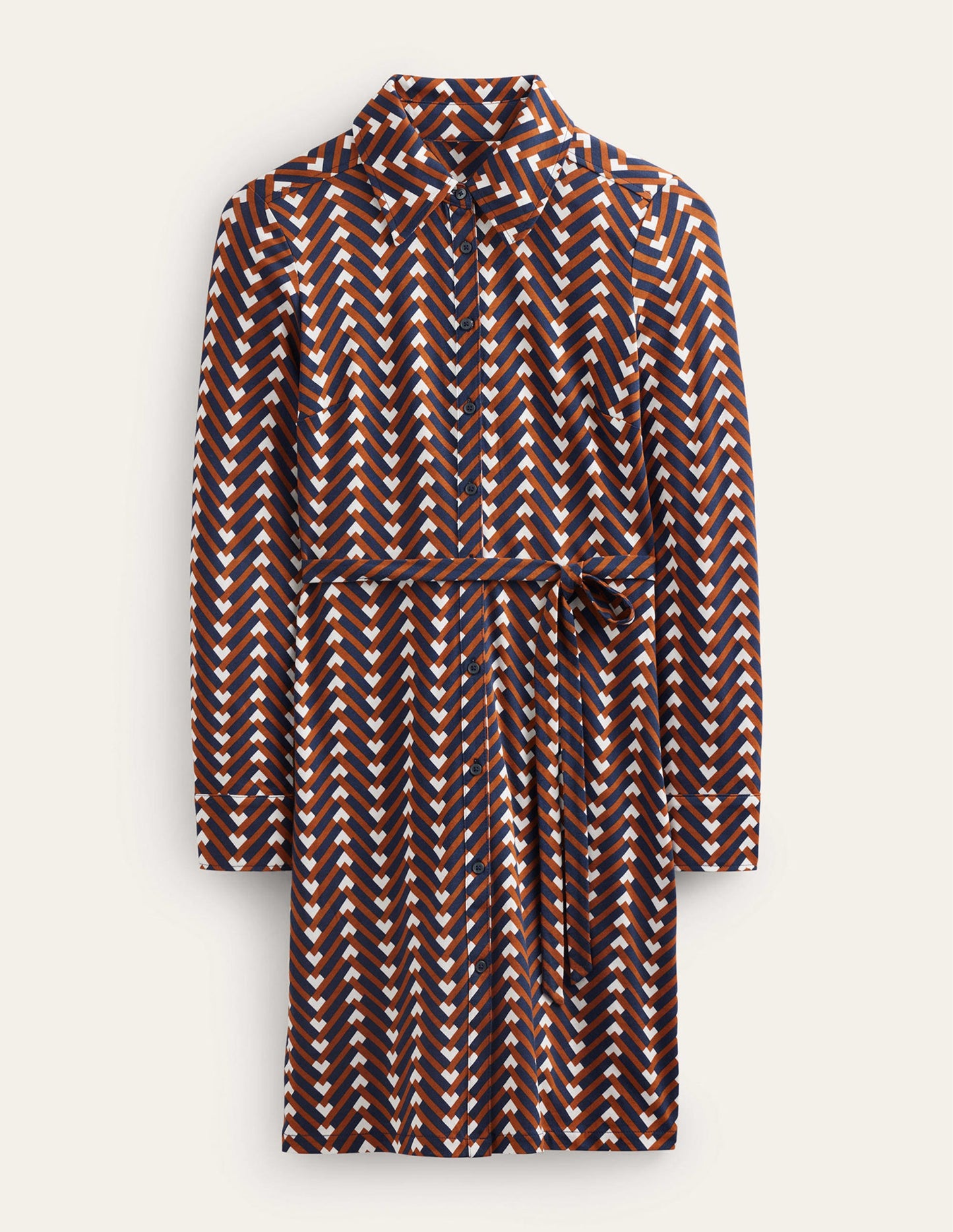 Jessie Jersey-Hemdblusenkleid-Kürbis, Chevron Geo