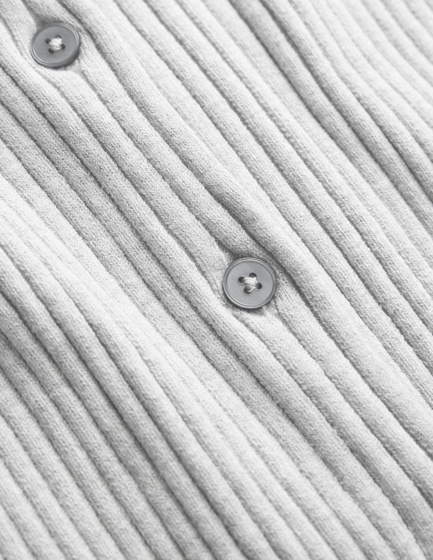 Cardigan mit Rippstrickdetail-Hellgrau Melange