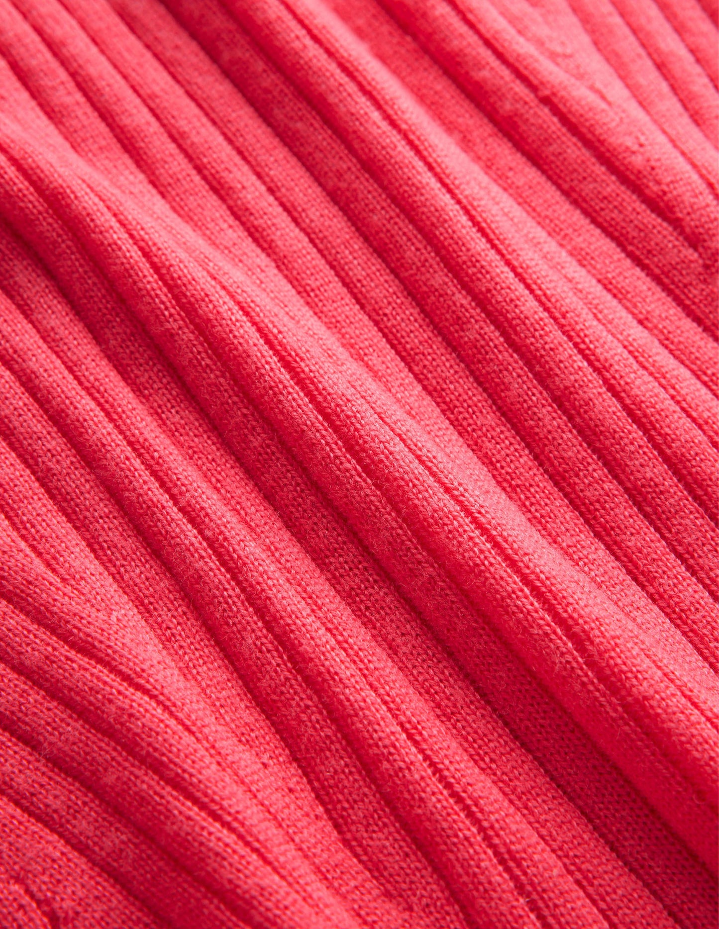 Rippstrickpullover aus Merinowolle-Korallenrot