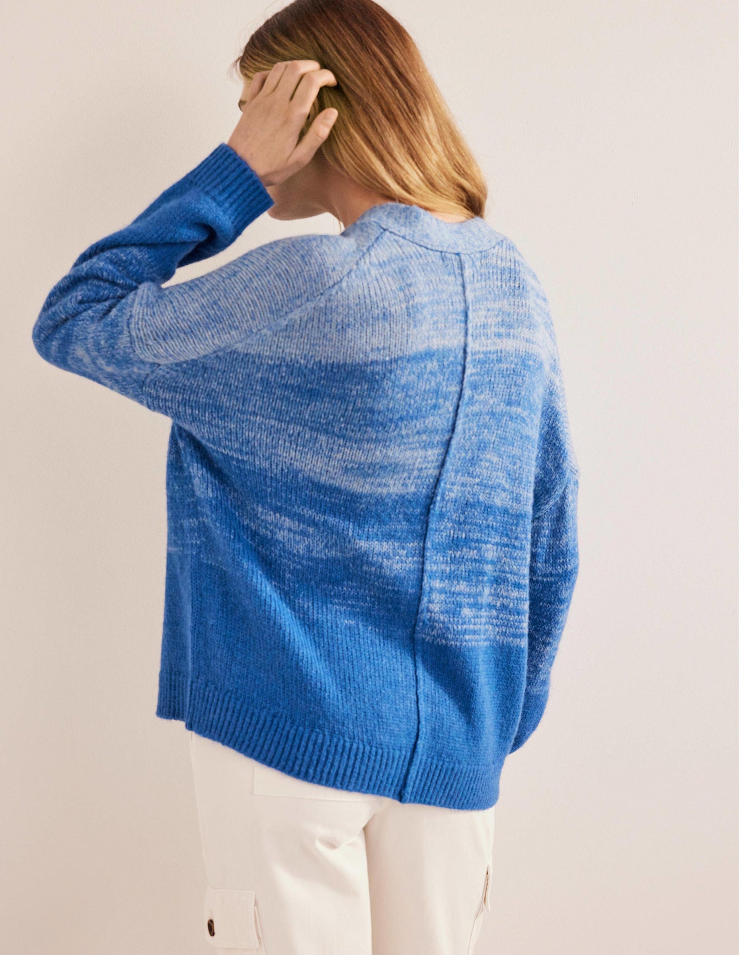 Fluffy Cardigan-Blue Ombre