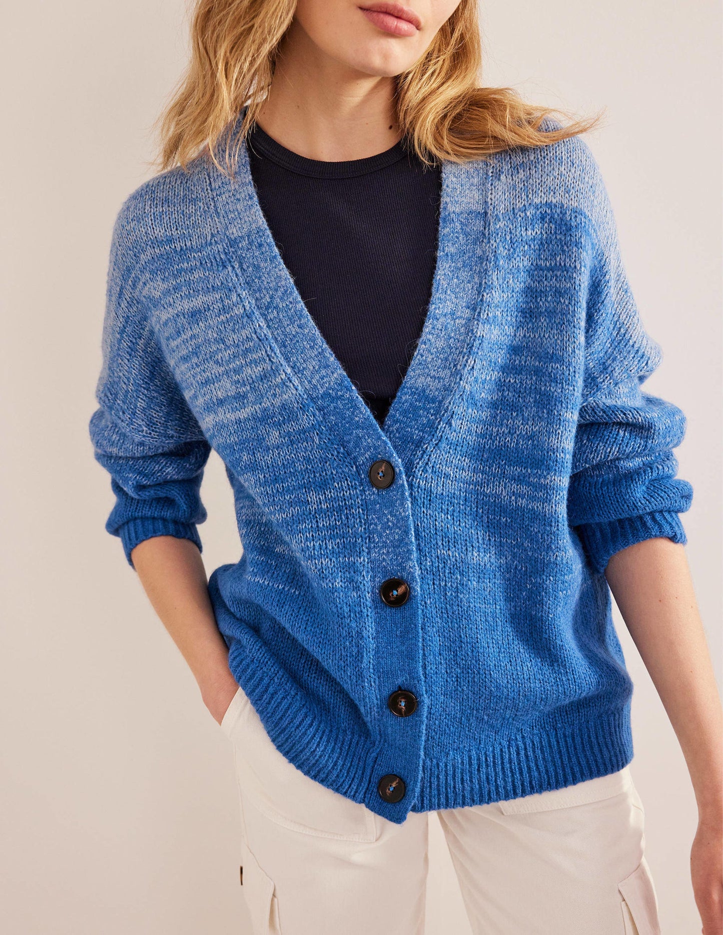 Fluffy Cardigan-Blue Ombre