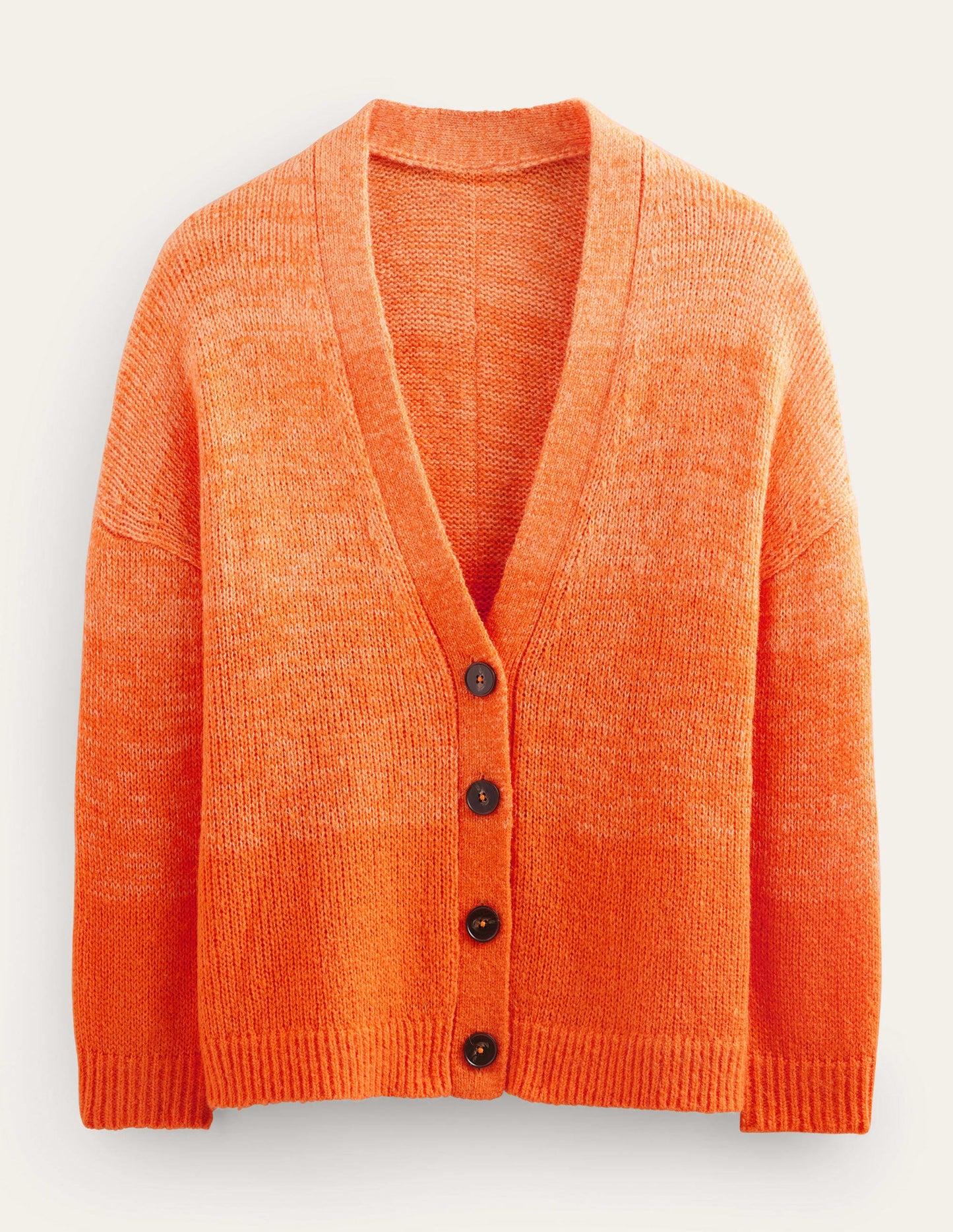Flauschiger Cardigan-Orange, Farbverlauf