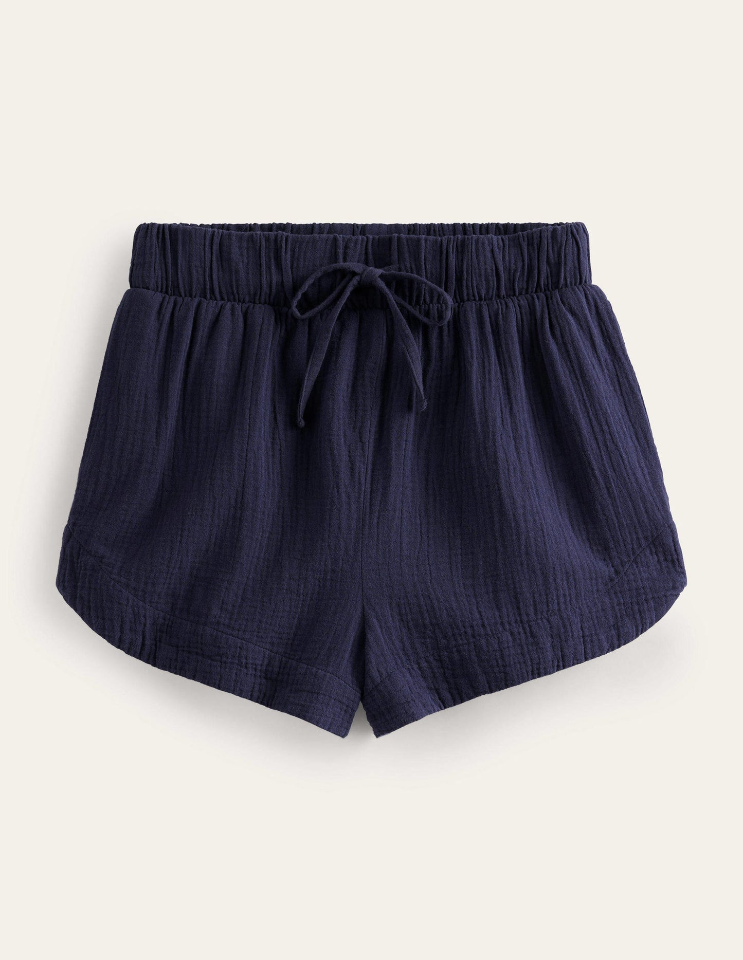 Seihtuch-Shorts mit Tunnelzug-Marineblau