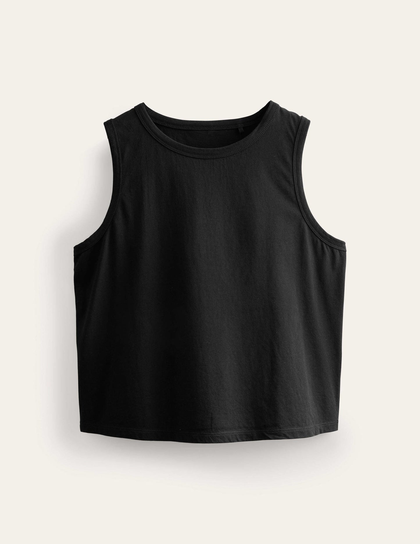 Kurz geschnittenes Baumwoll-Tanktop-Schwarz