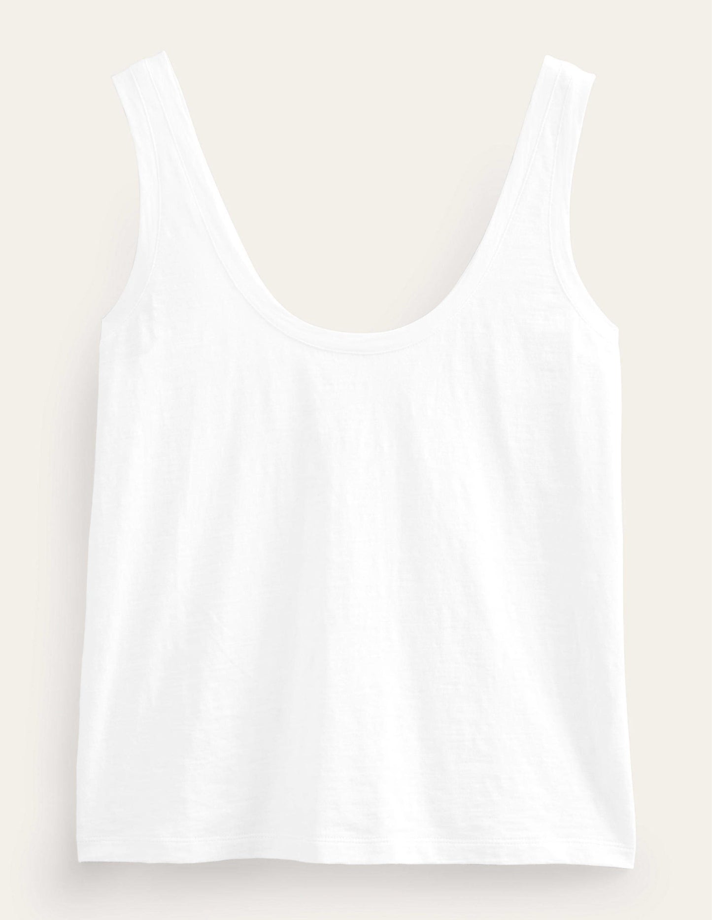Lässiges Trägershirt mit Rundhalsausschnitt-Weiß