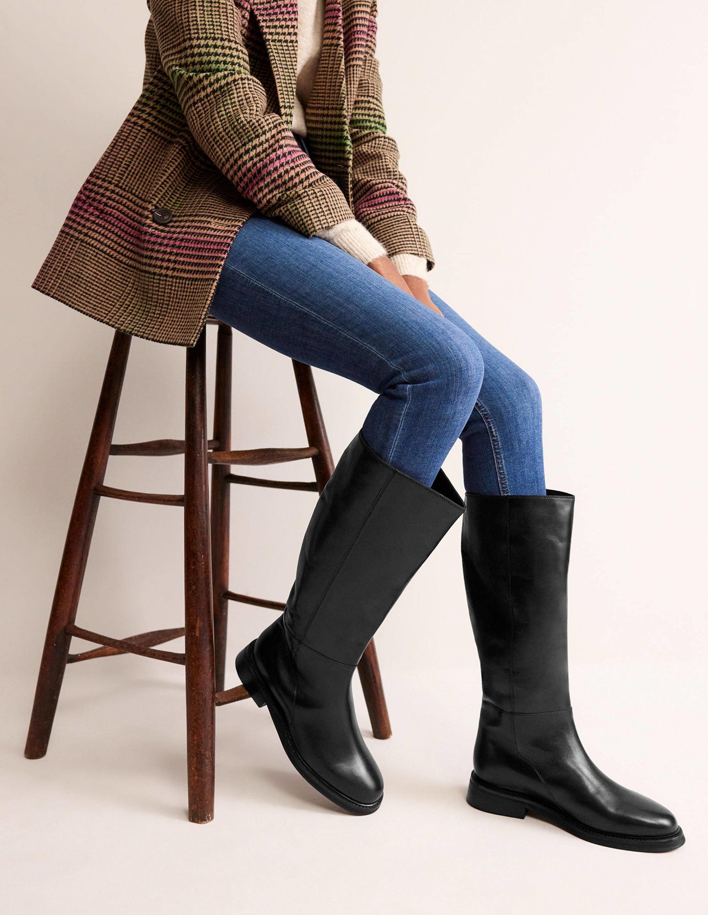 Lottie Reitstiefel aus Leder-Schwarzes Leder