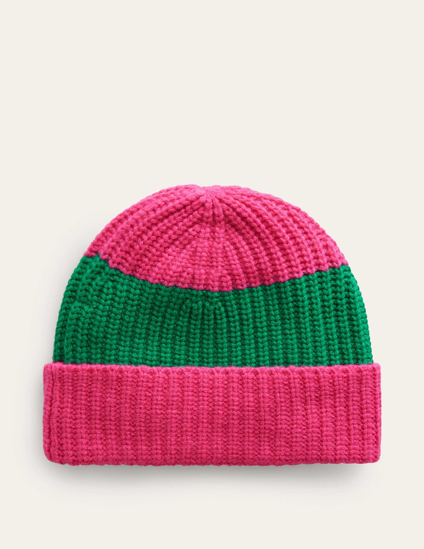 Beanie mit Blockfarben-Kräftiges Pink/ Veridiangrün