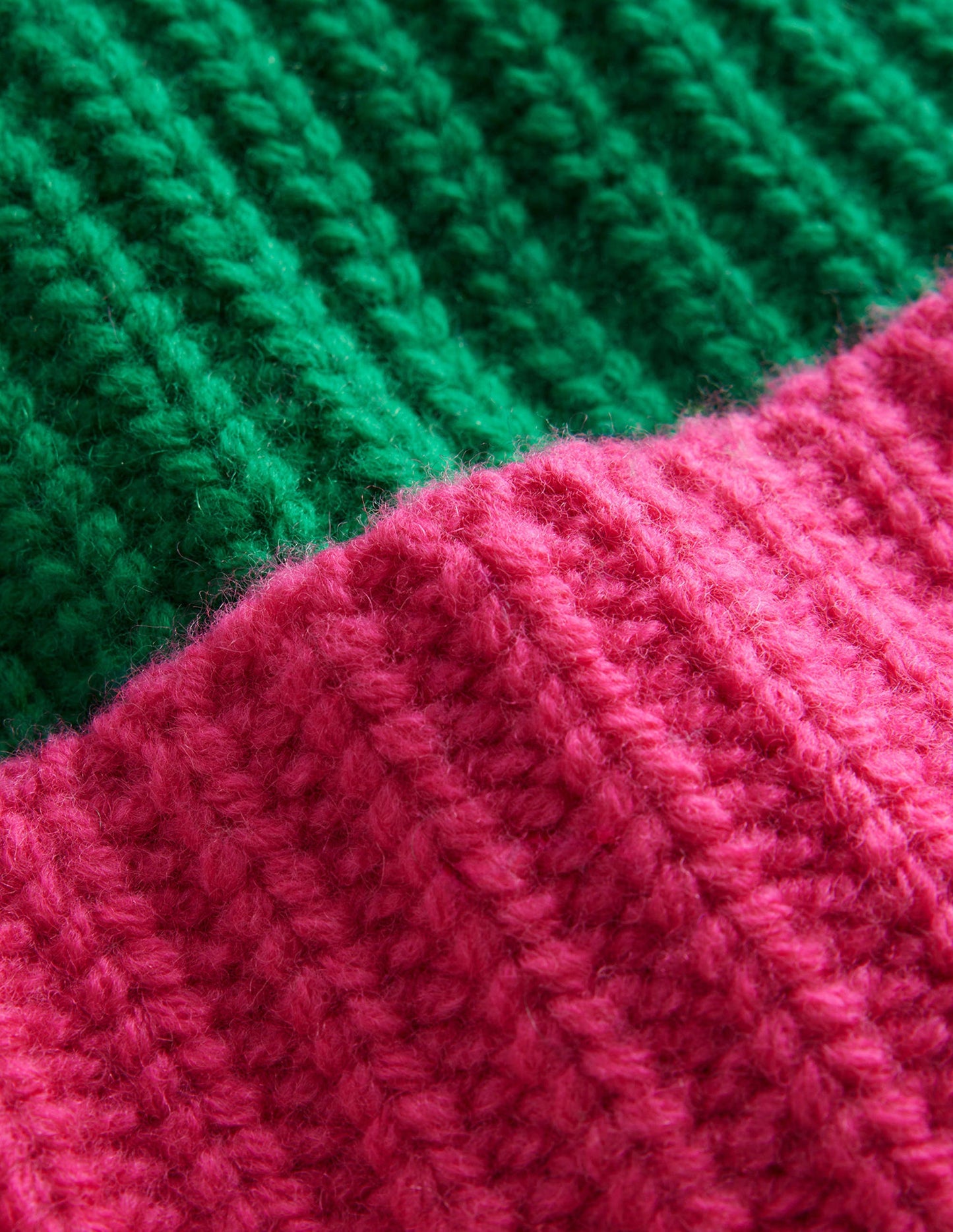 Beanie mit Blockfarben-Kräftiges Pink/ Veridiangrün