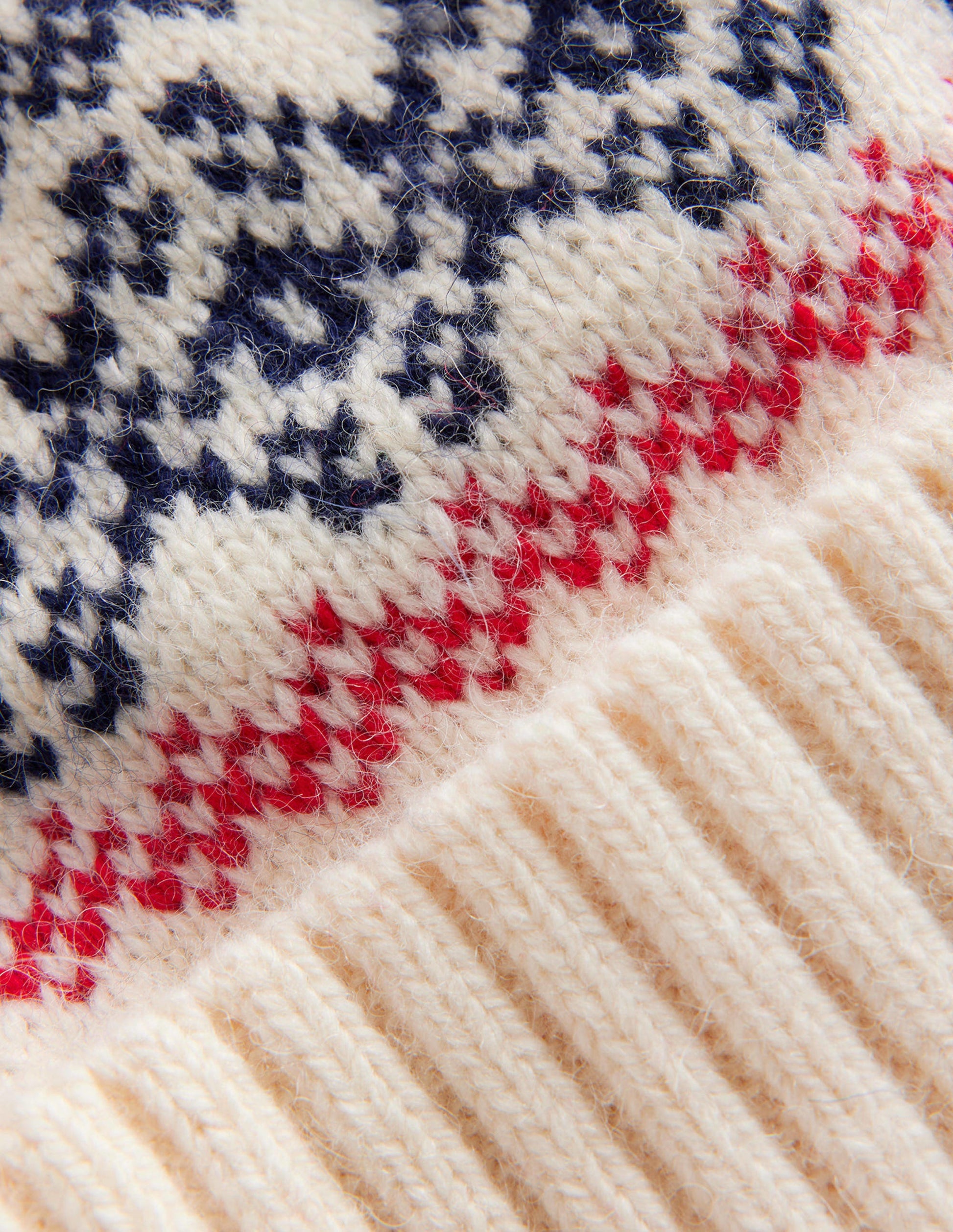 Fair-Isle-Wollmütze-Marineblau/ Haferbeige Fair-Isle-3