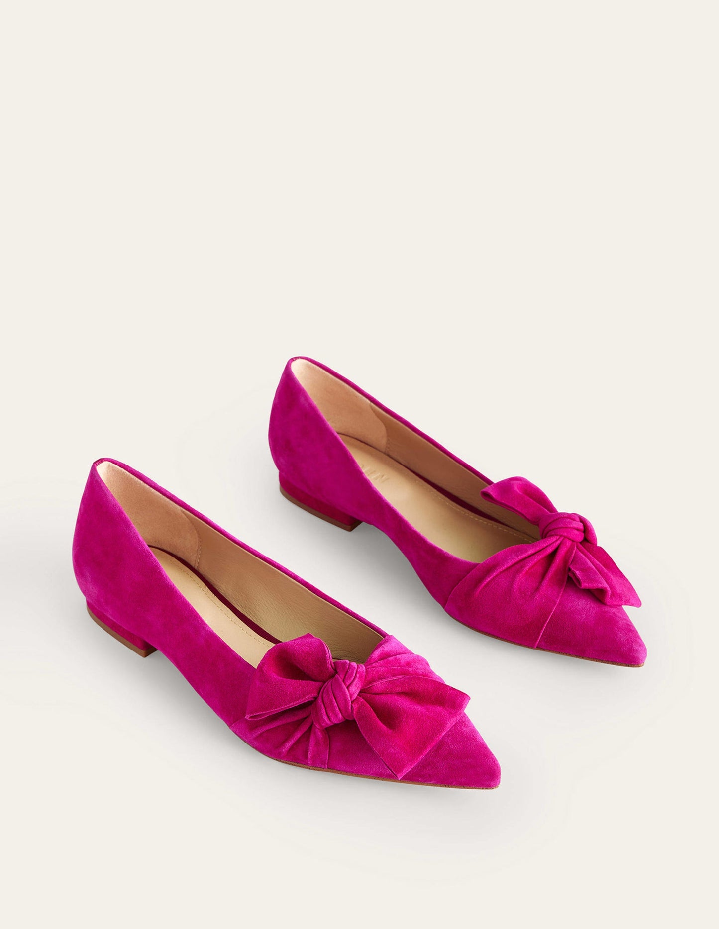 Ballerinas mit Schleife-Pflaumenfarben Veloursleder
