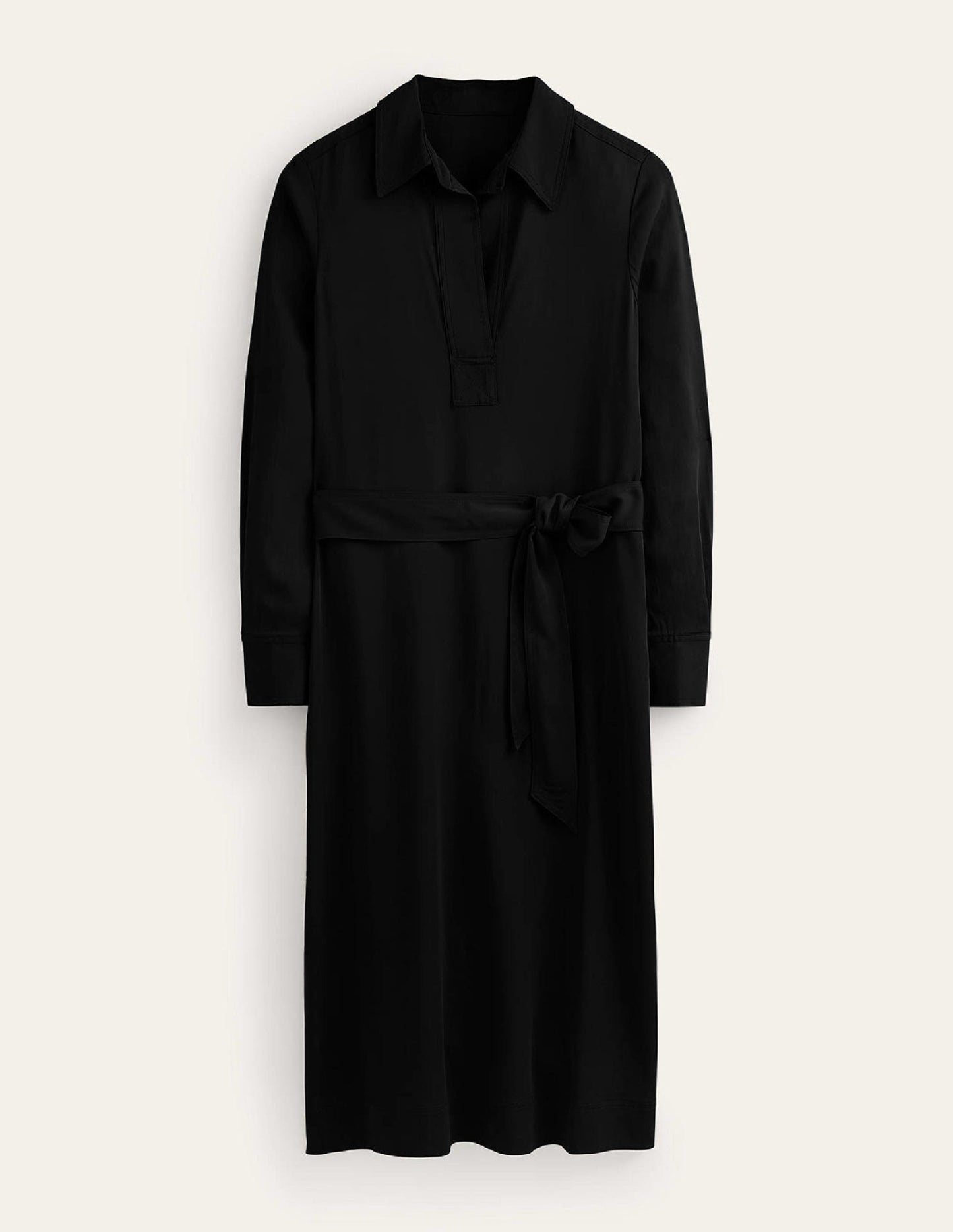 Schlichtes Pop-Over-Midikleid-Schwarz