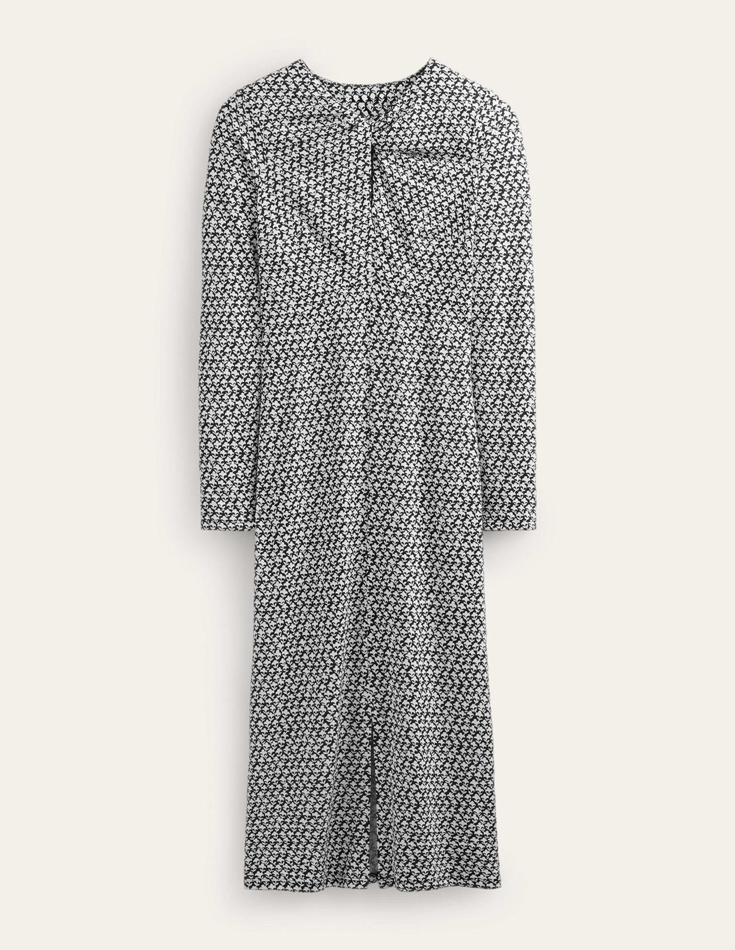 Midikleid in Empire-Form zum Knoten-Schwarz, Lilienzweig