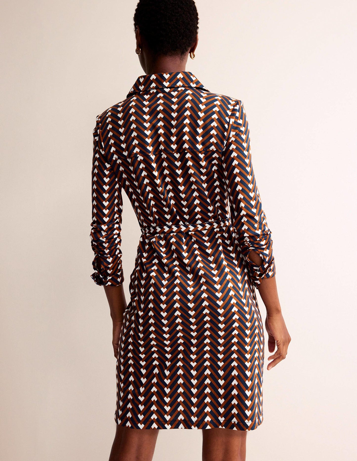 Jessie Jersey-Hemdblusenkleid-Kürbis, Chevron Geo