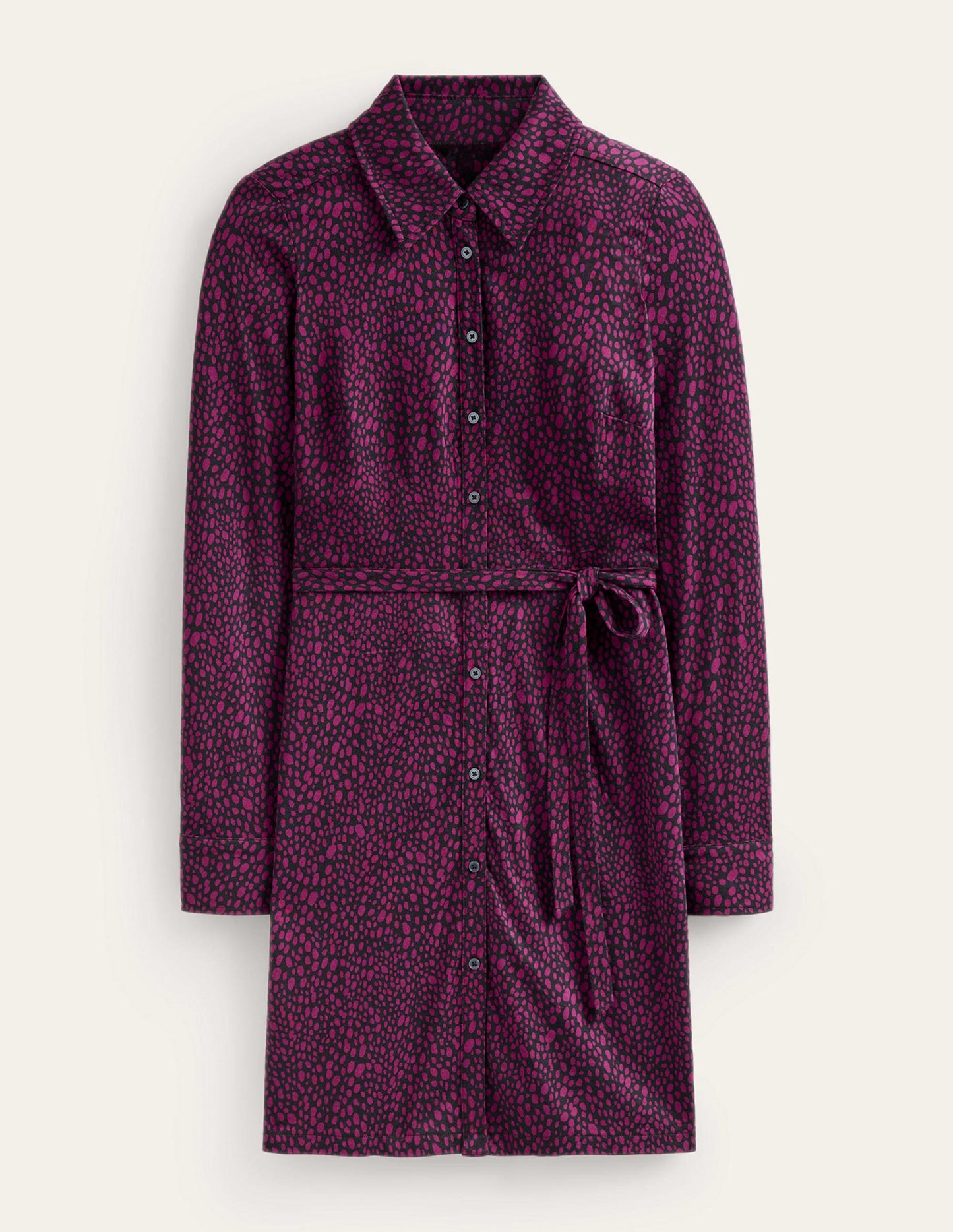 Jessie Jersey-Hemdblusenkleid-Zwetschgenbeere, Tierflecken