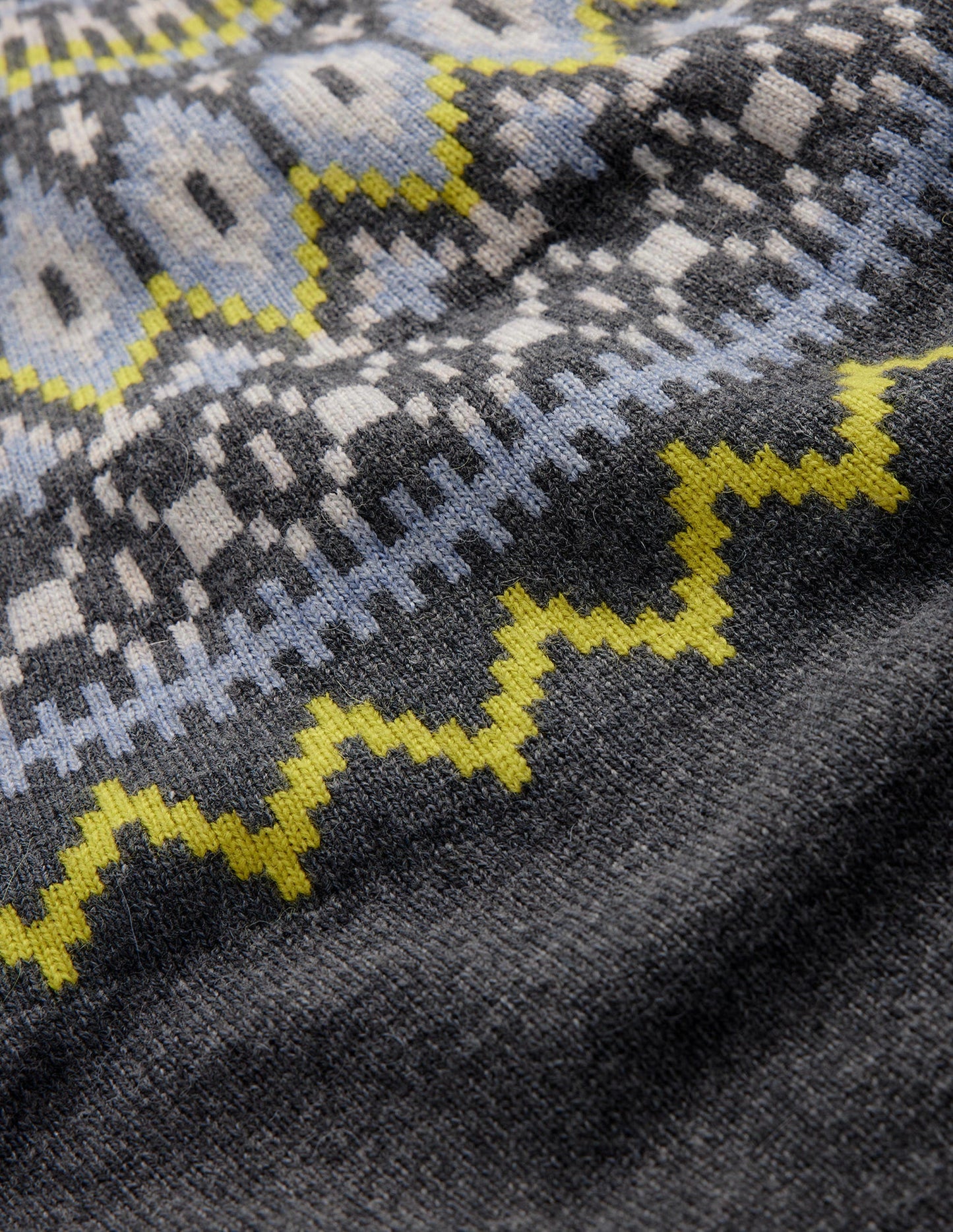 Edith Fair-Isle-Strickkleid-Anthrazit Meliert