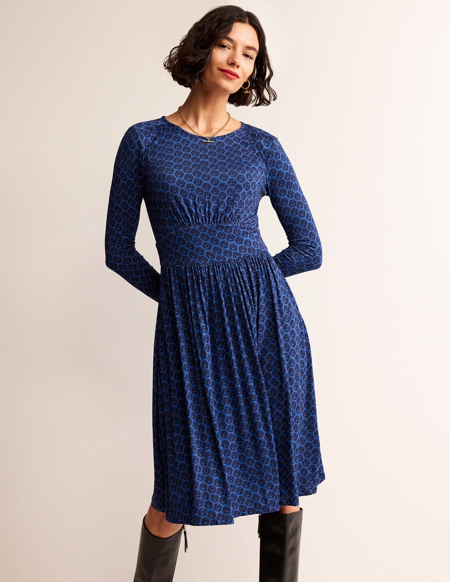 Thea Kurzes Kleid aus Jersey-Atlantik, Reverie Klein