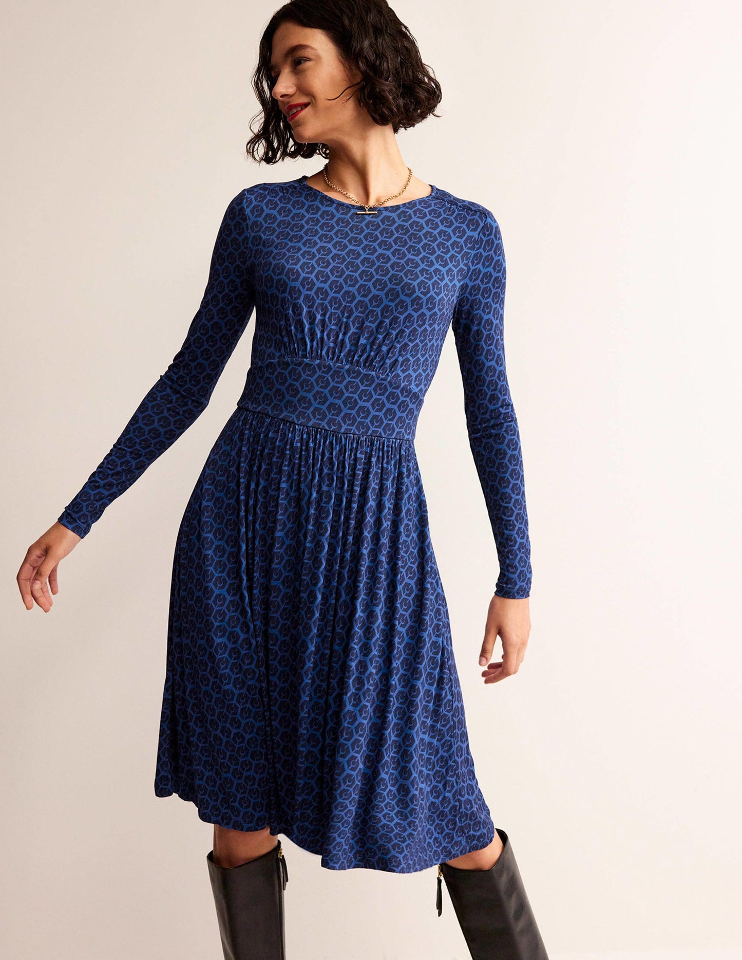 Thea Kurzes Kleid aus Jersey-Atlantik, Reverie Klein