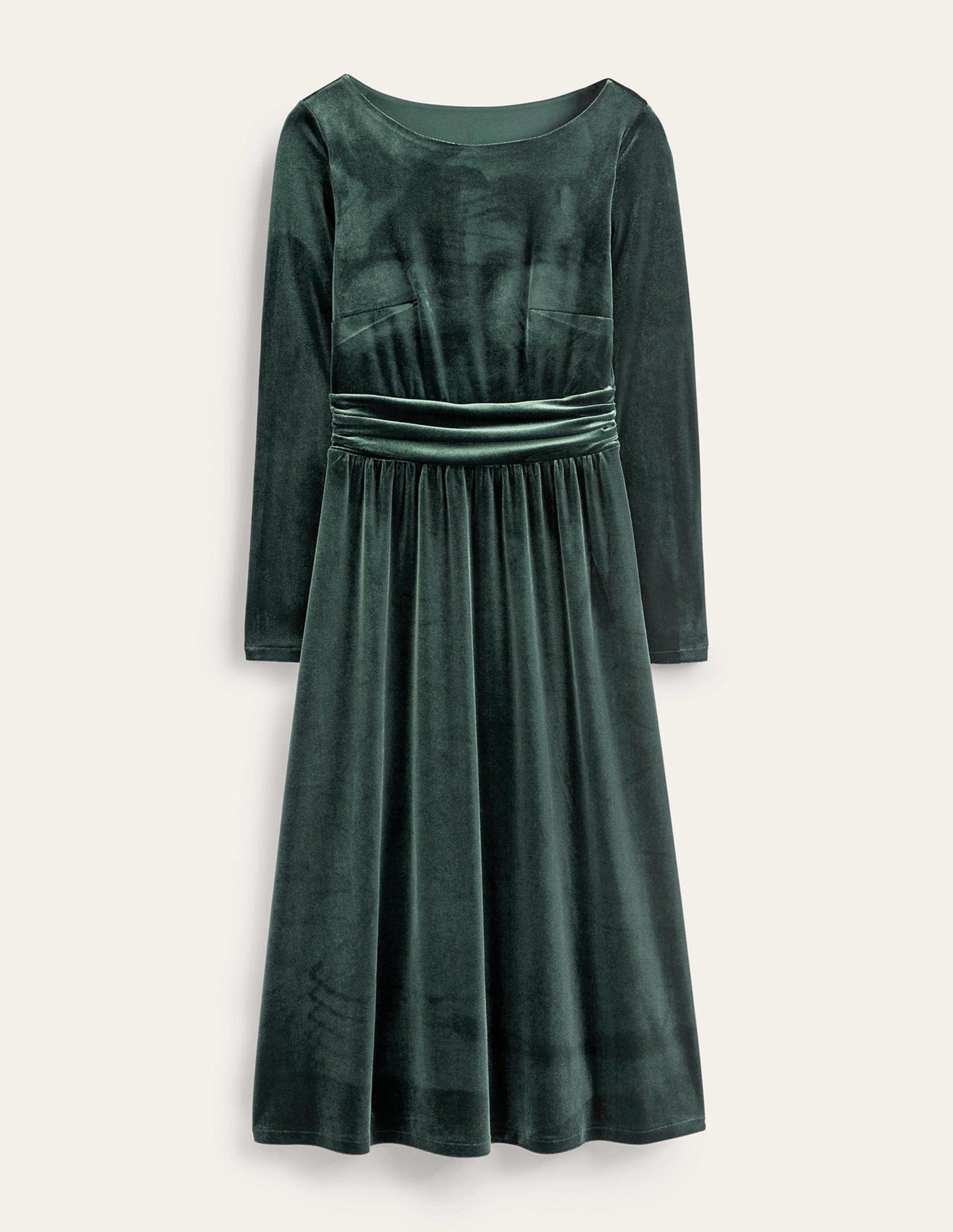 Abigail Midikleid aus Samt-Chatsworth-Grün
