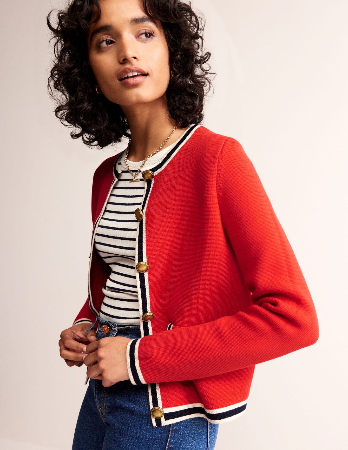 Veste Holly en maille-Piment fort