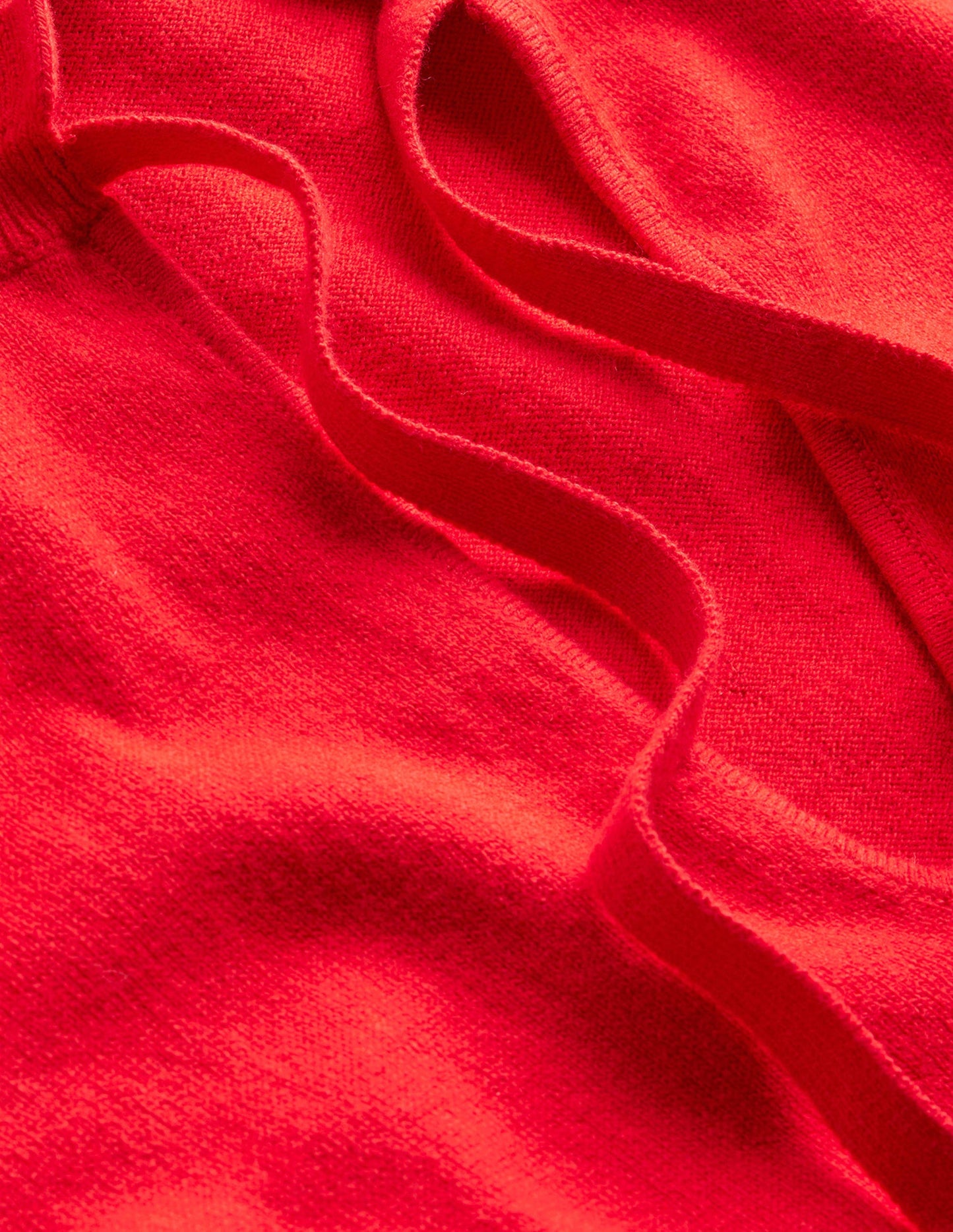 Pullover mit Rüschen und Kragen zum Binden-Leuchtendes Rot