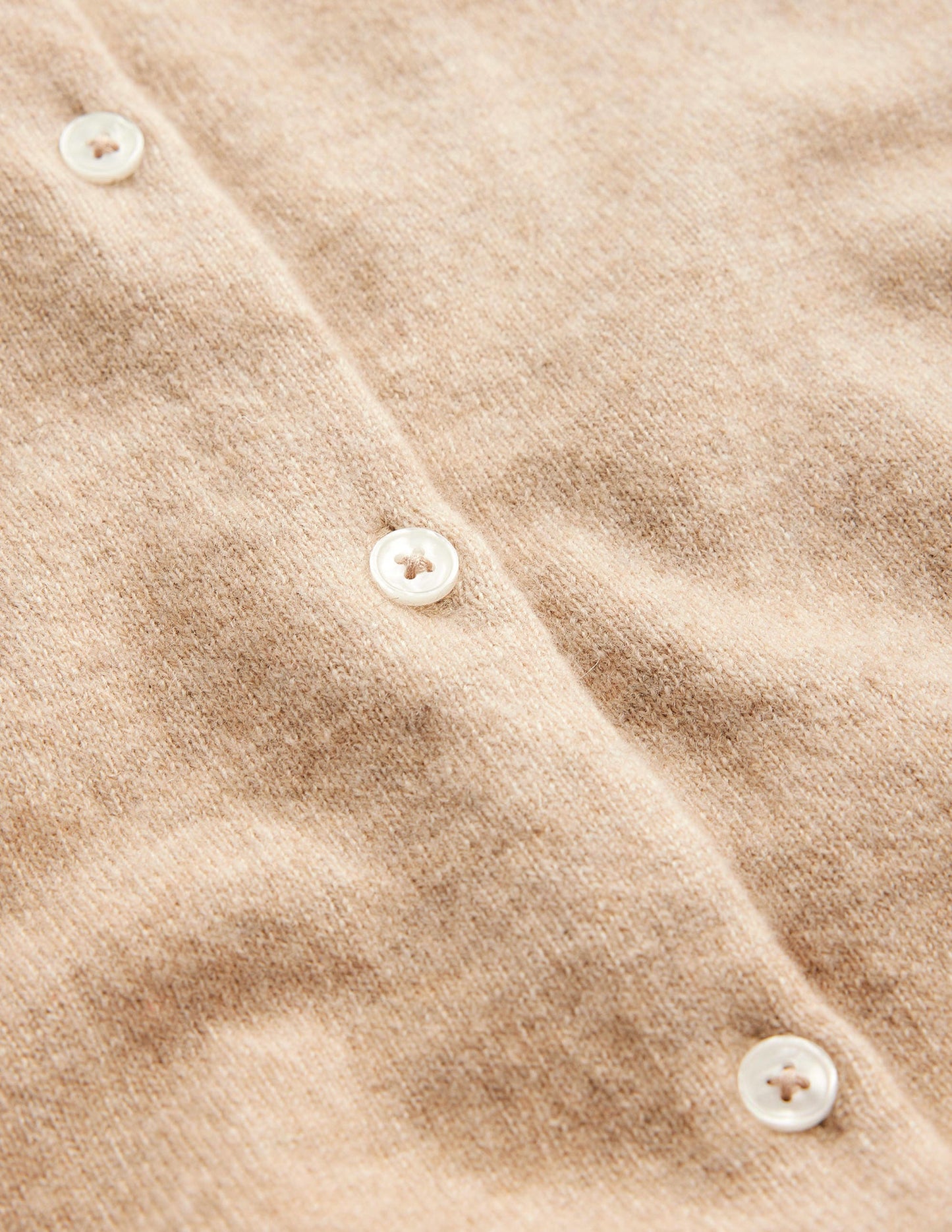 Eva Kaschmir-Strickjacke mit Rundhalsausschnitt-Graubraun Meliert
