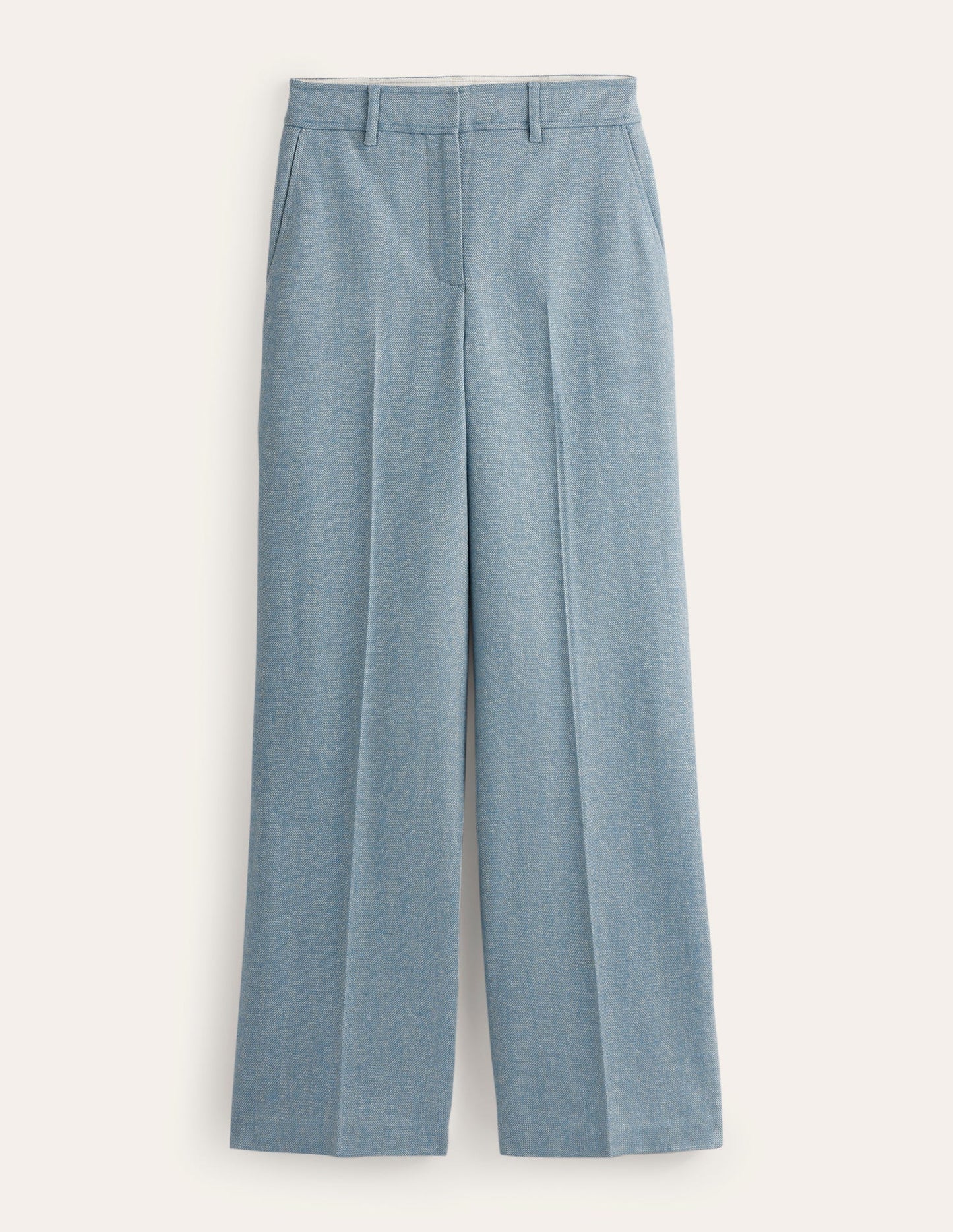 Pantalon Westbourne en laine-Chevrons bleu
