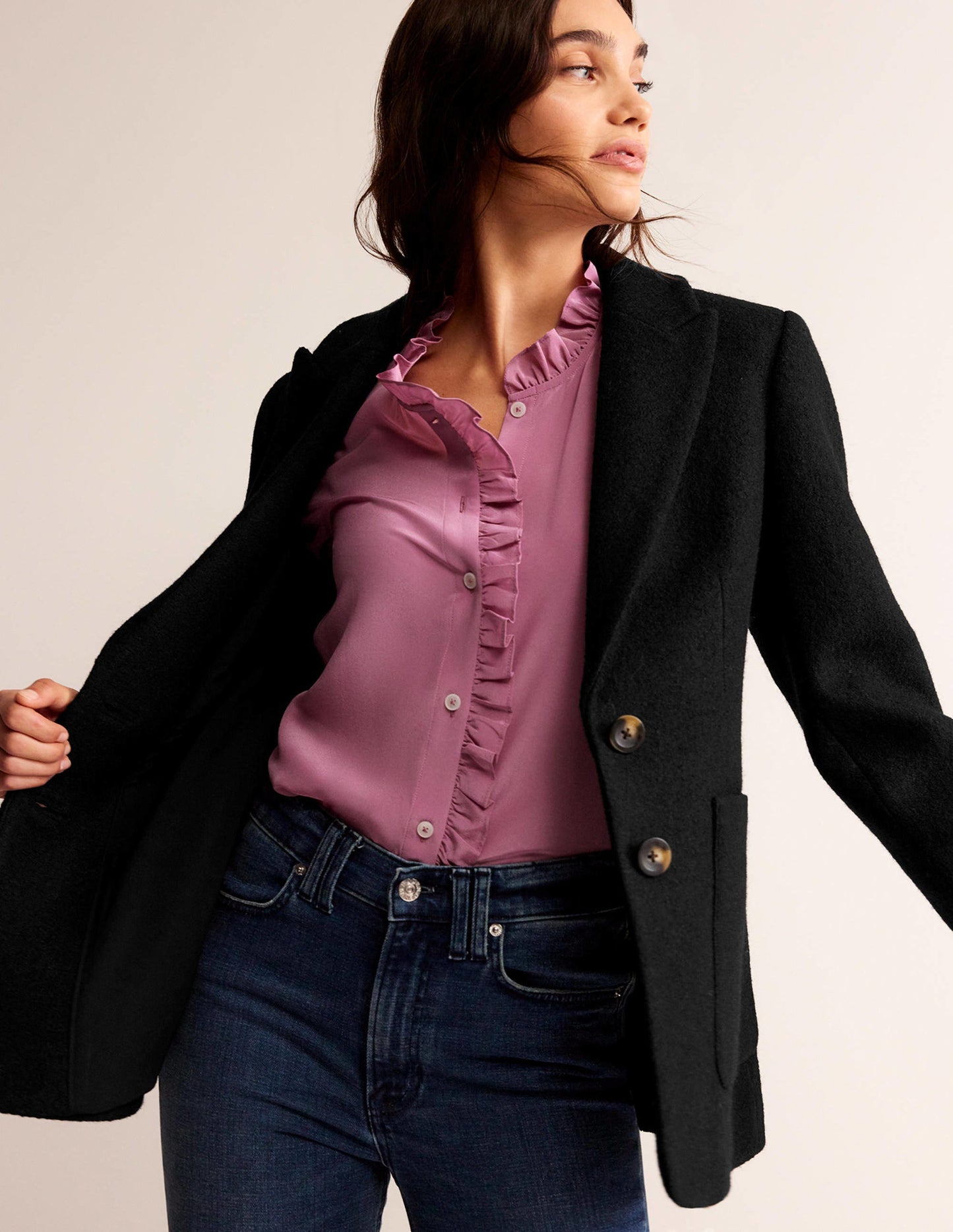 Der Marylebone Blazer mit Struktur-Schwarz