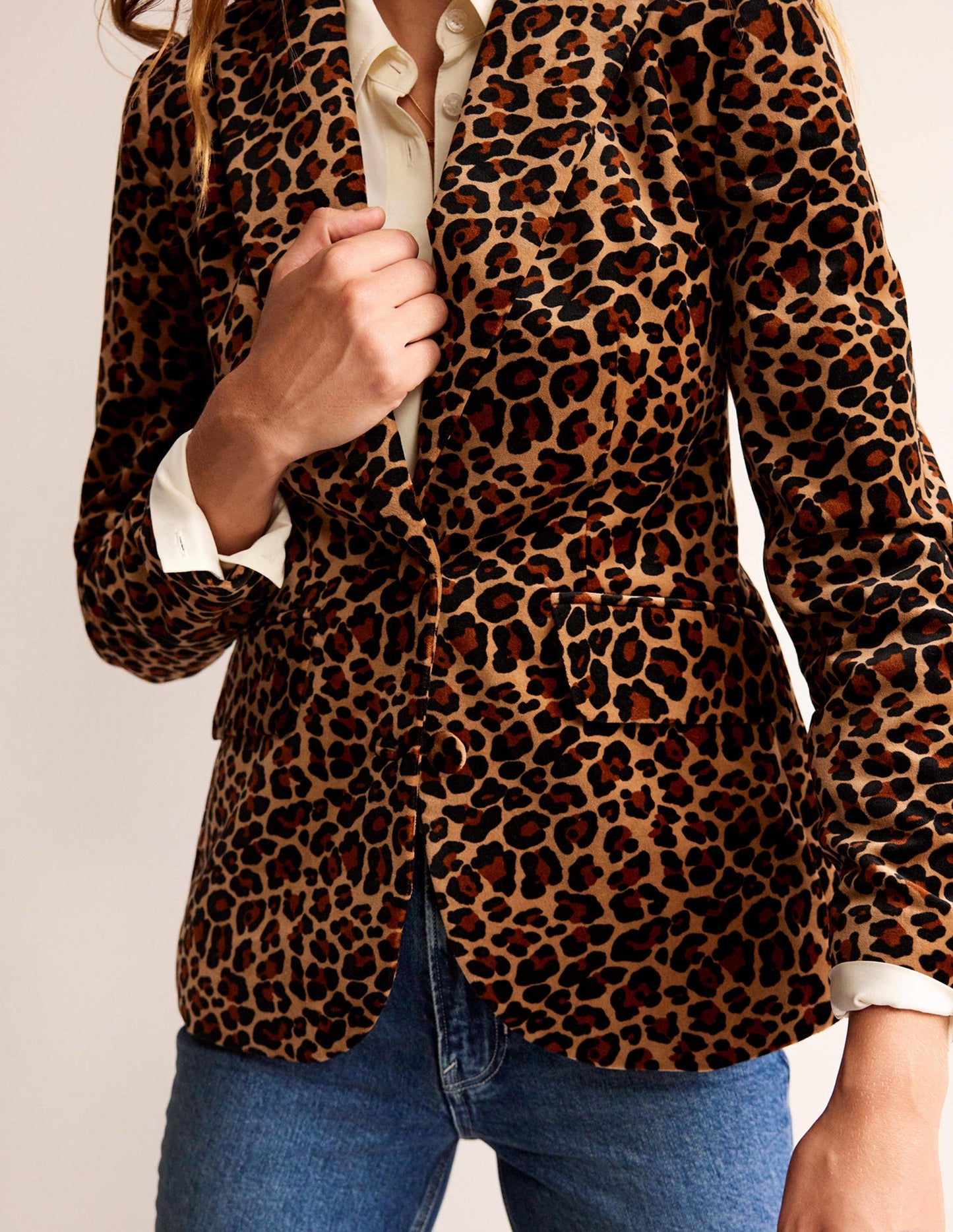 Der Marylebone Samtblazer-Leopard