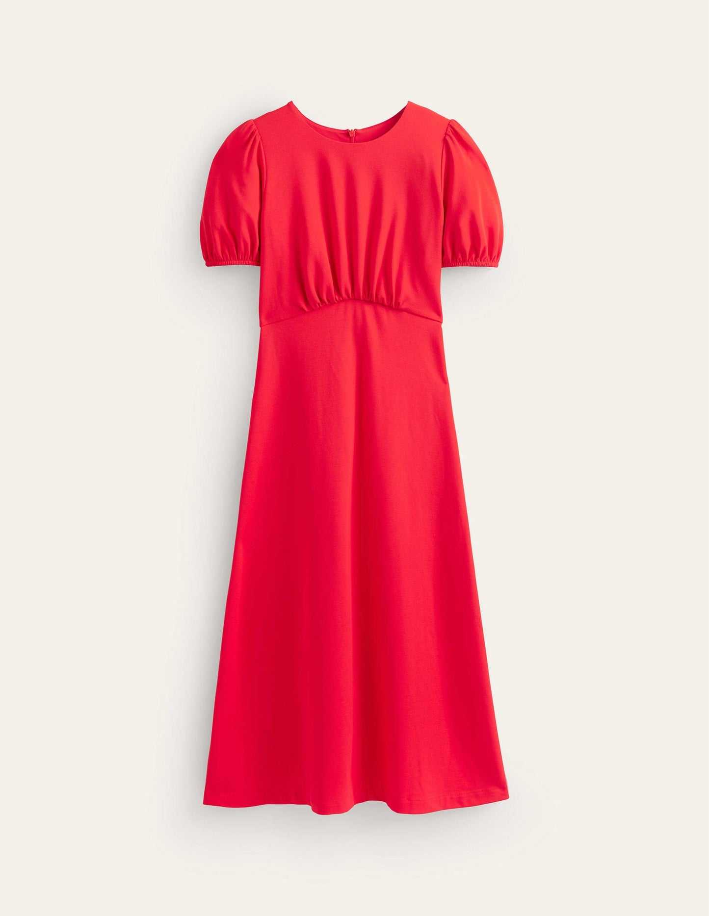 Robe midi Nancy en jersey-Rouge coquelicot