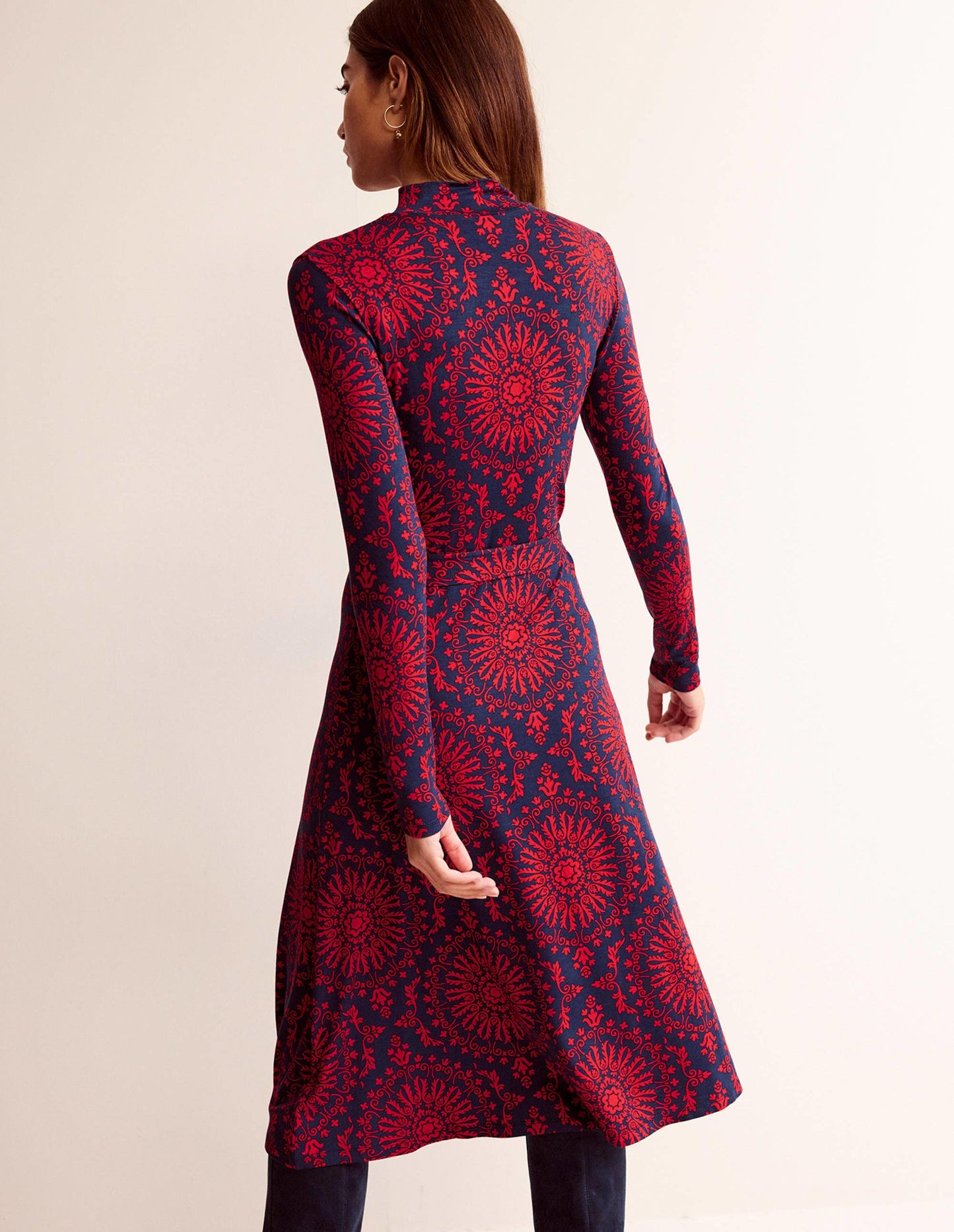 Alberta Midikleid aus Jersey-Leuchtendes Rot, Artizian Geo