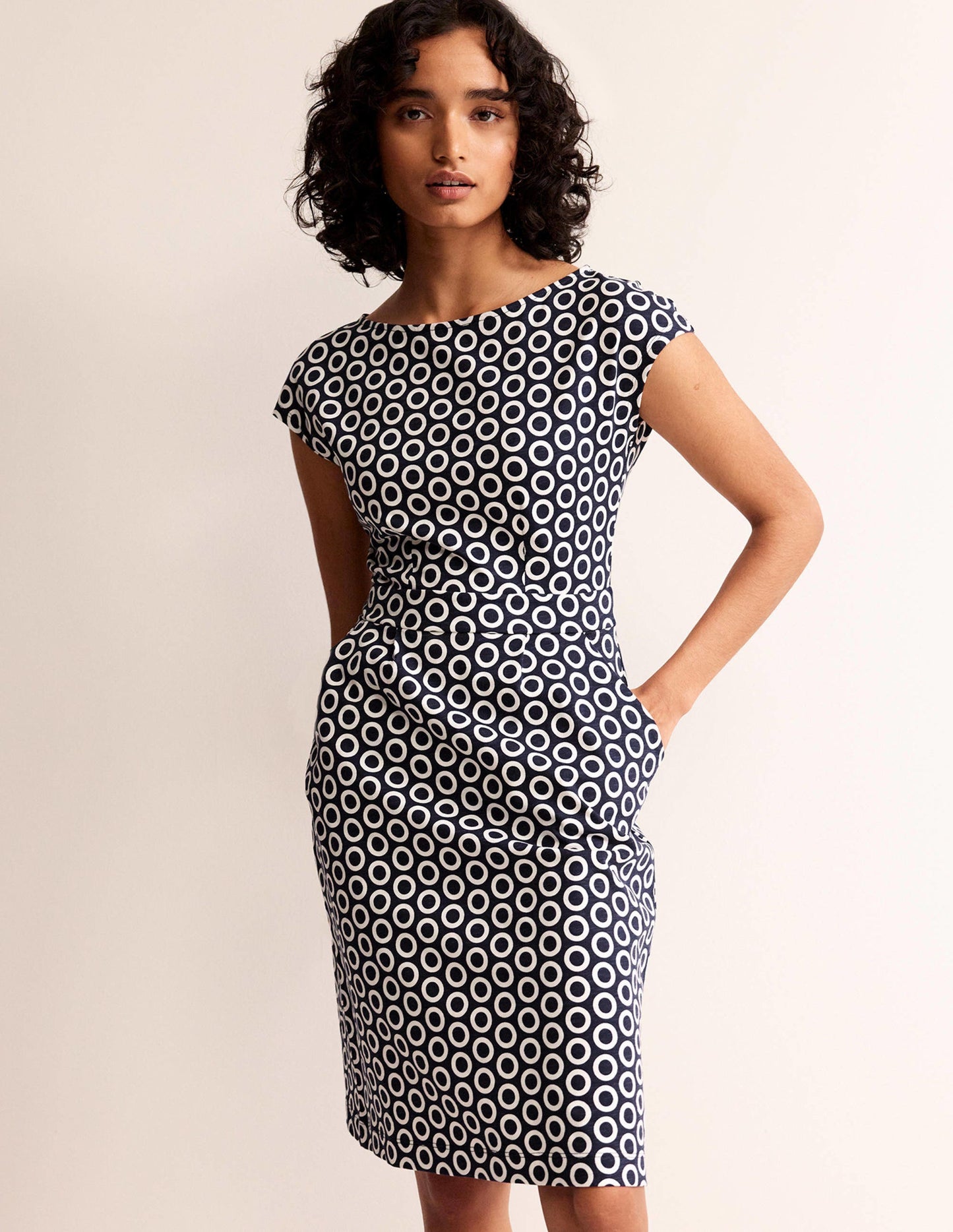 Robe Florrie en jersey-Bleu marine foncé, cercles