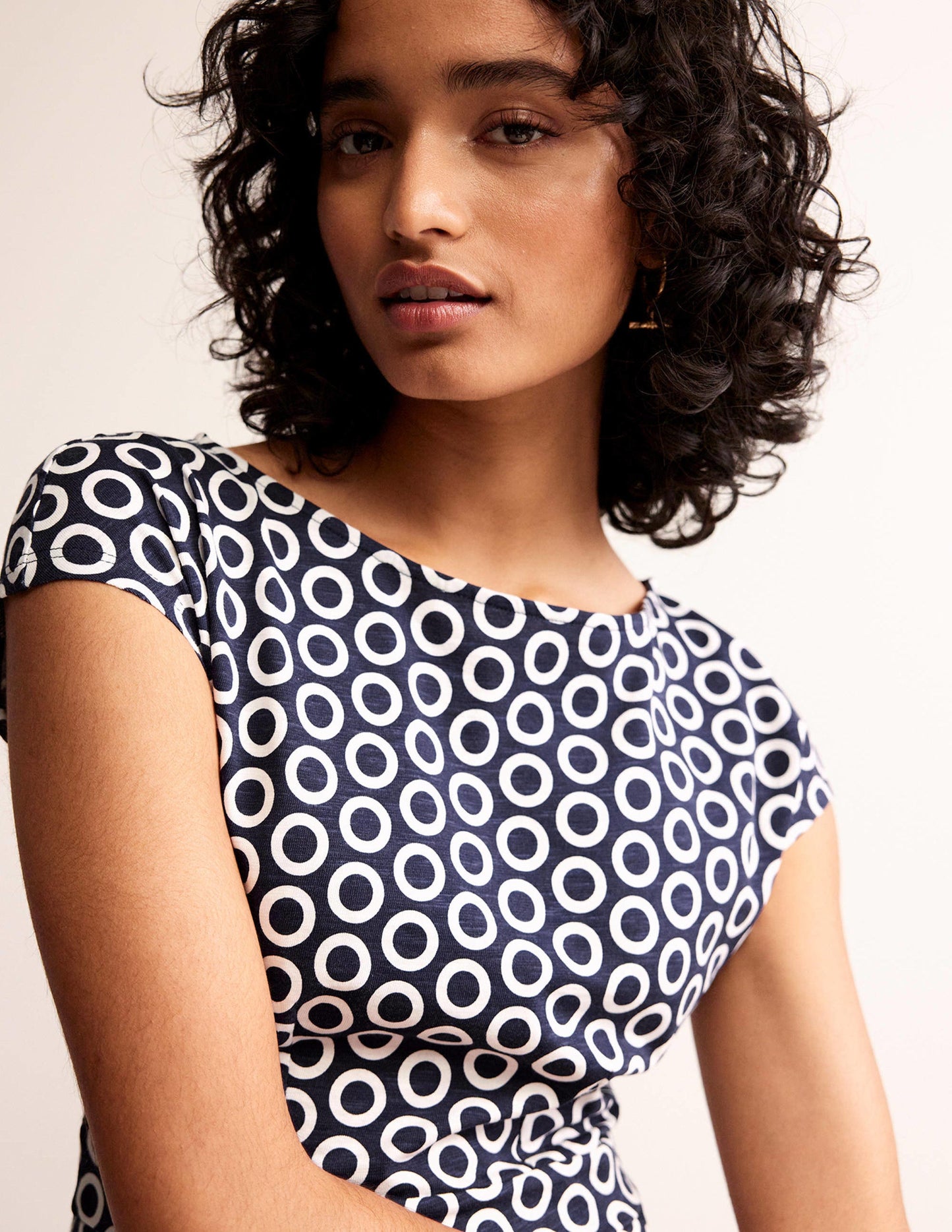 Robe Florrie en jersey-Bleu marine foncé, cercles