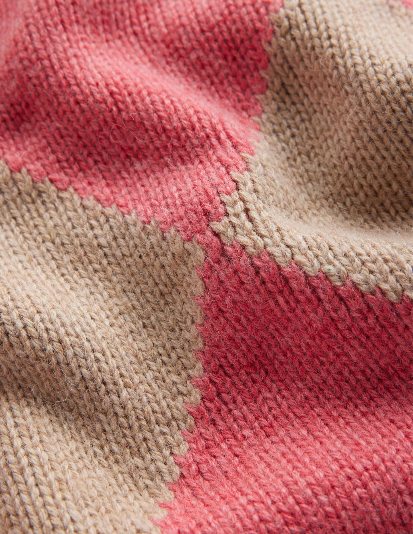 Argyle-Pullover mit Rundhalsausschnitt-Wassermelone, Chinchilla Meliert