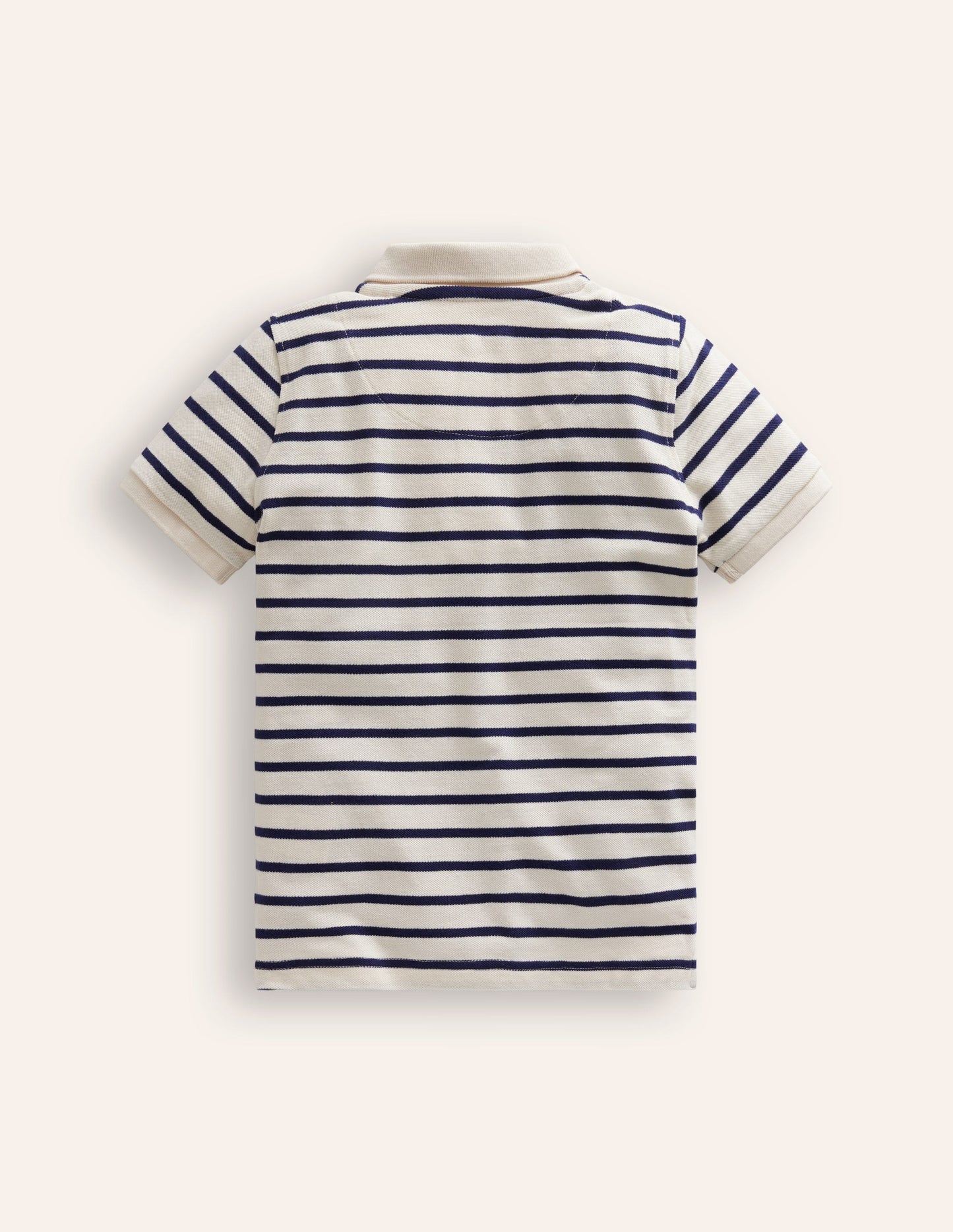 Polo en piqué-Bleu universitaire/écru